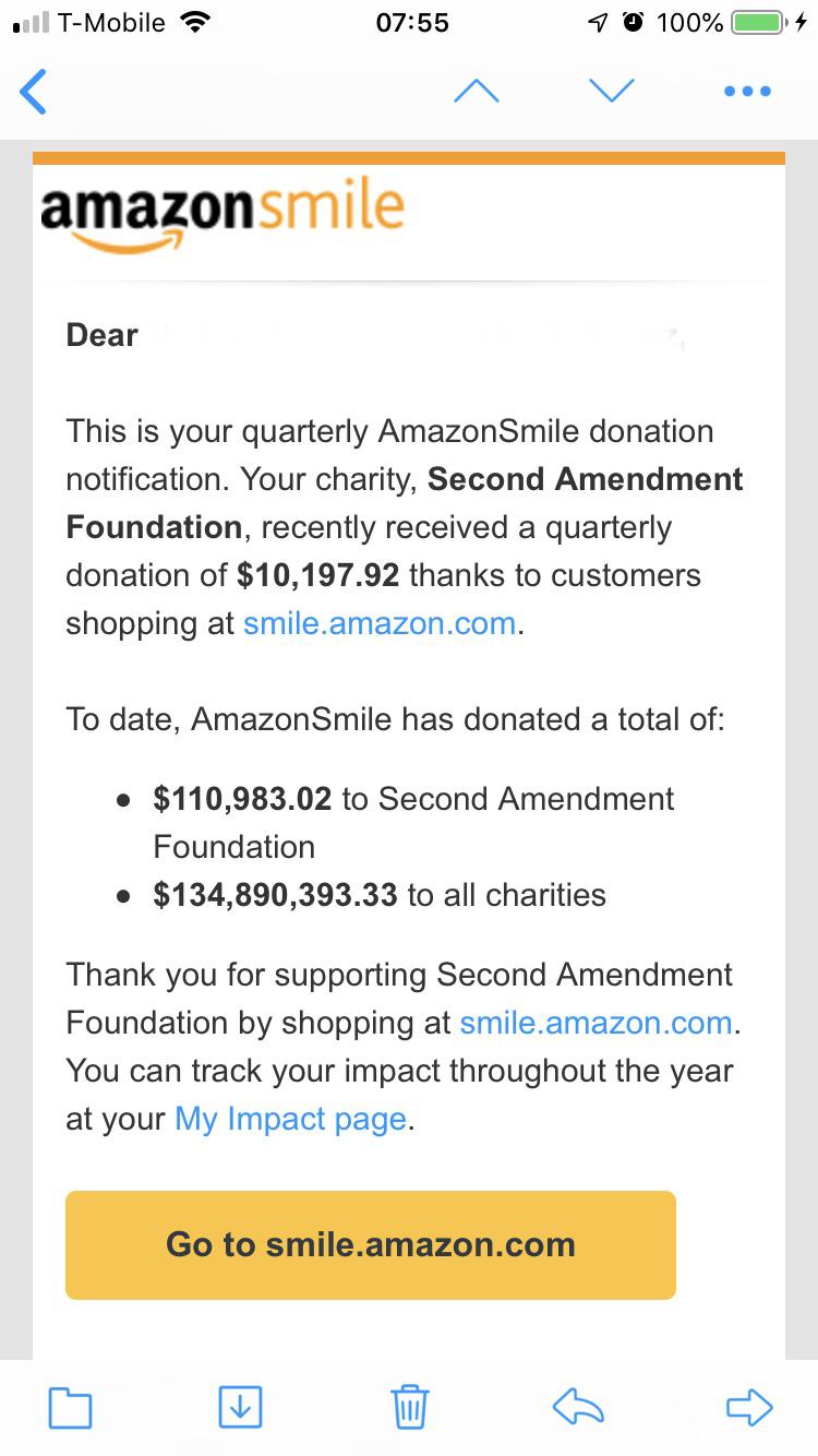 Just a reminder. If you shop Amazon switch Amazon Smile to 2AF or GOA