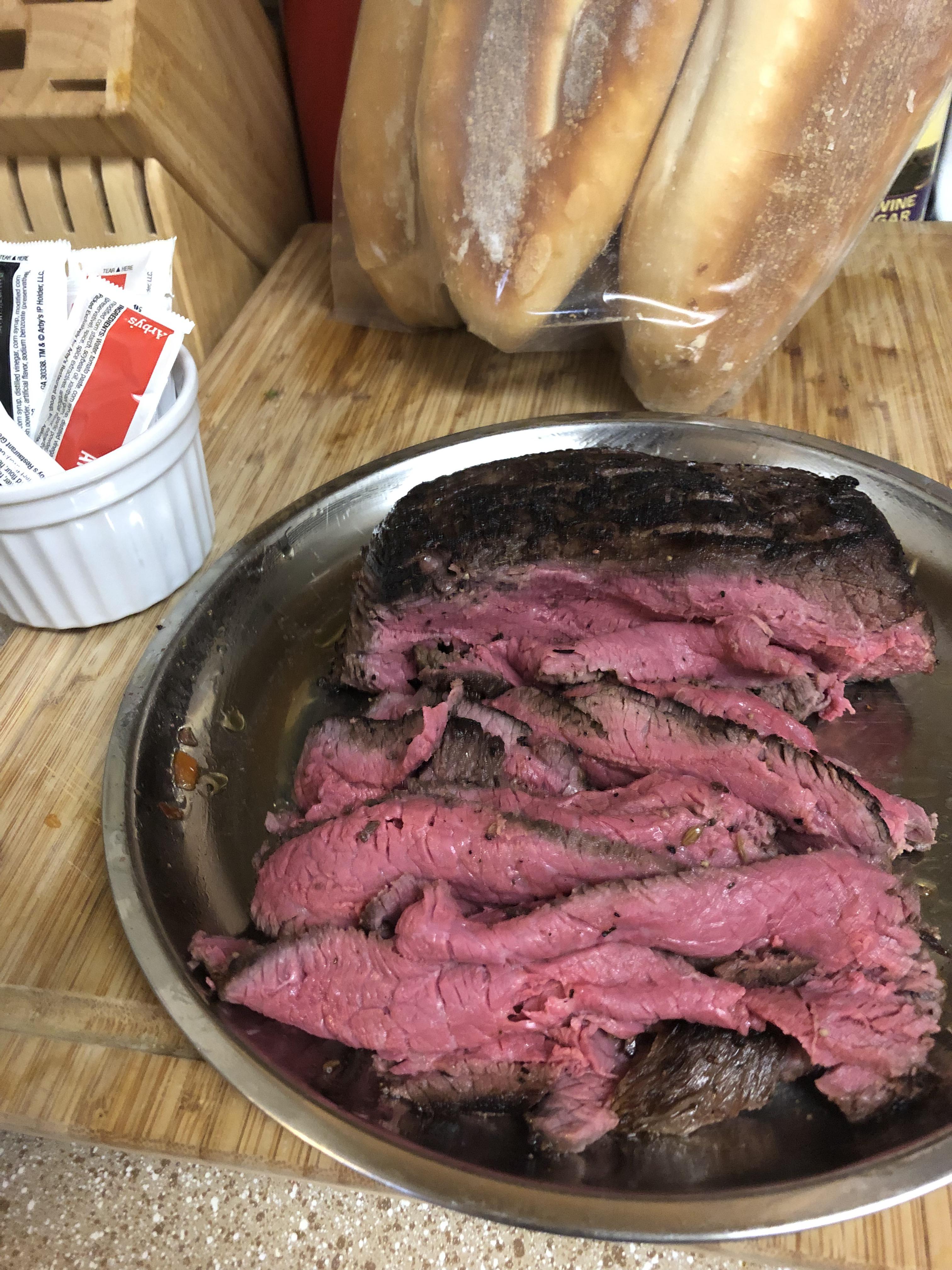 Italian Beef Seasoned TriTip Roast (126 for 7 hours + cast iron sear