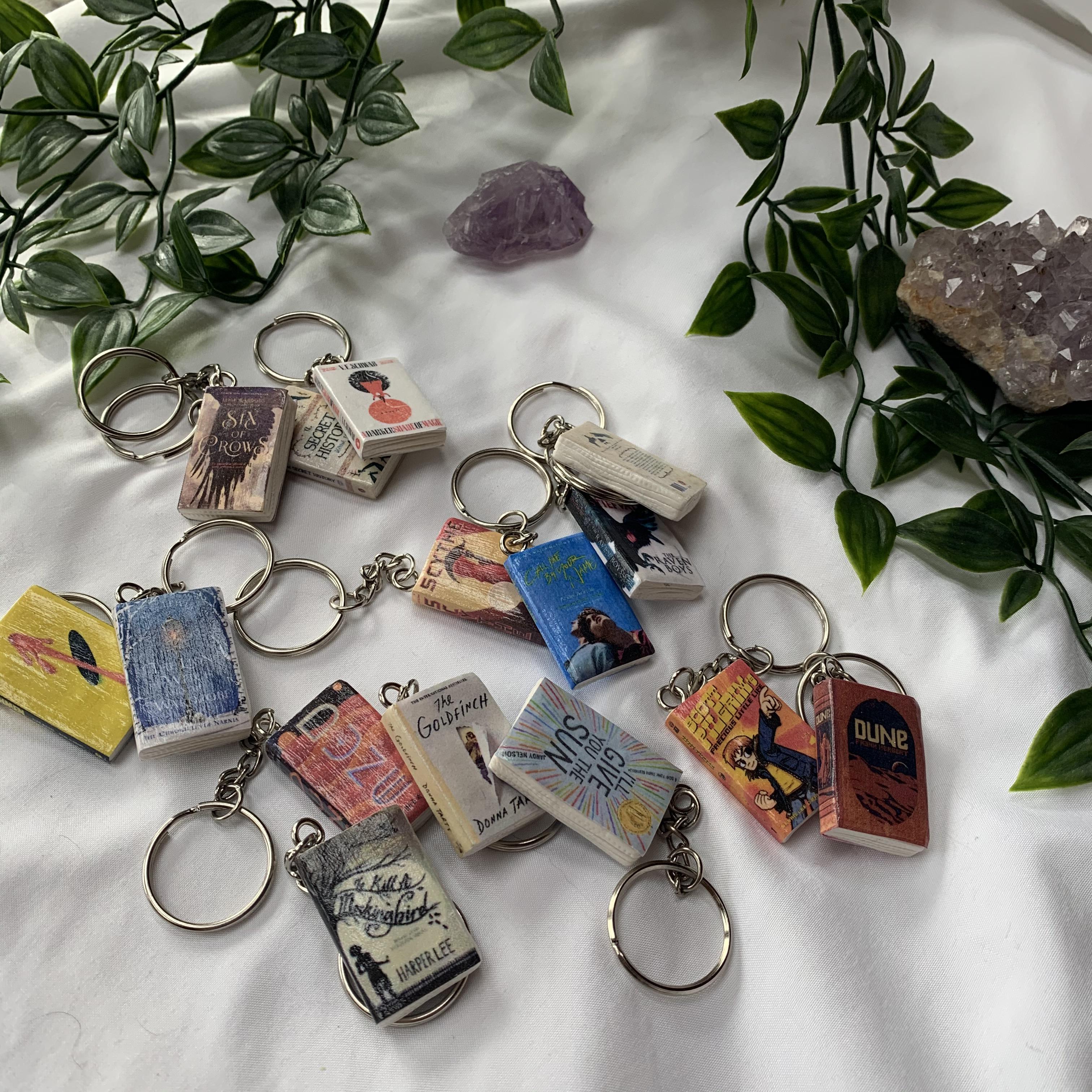 Been making these little custom clay book keychains recently! i’m
