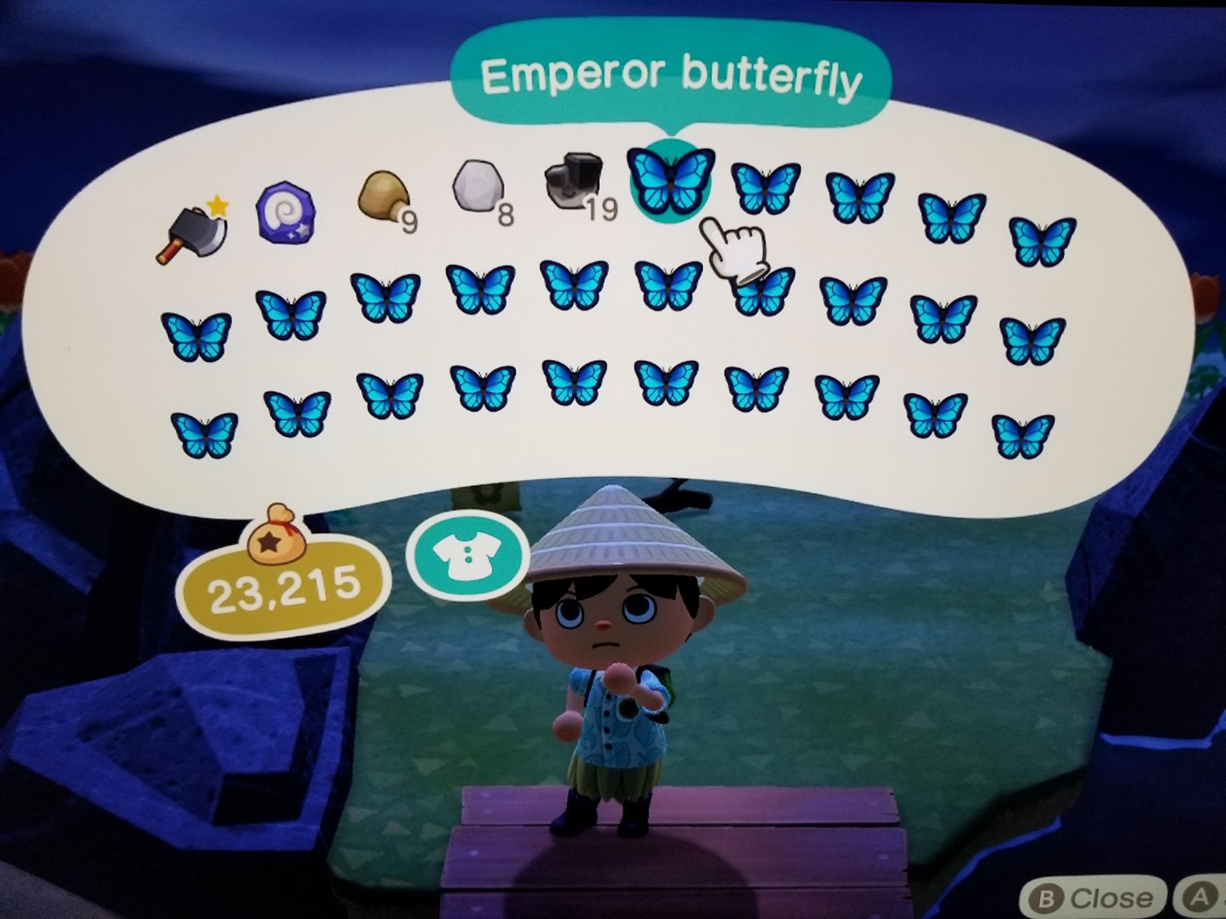 Unlimited Emperor Butterflies on Mystery Island Woohoo ) r
