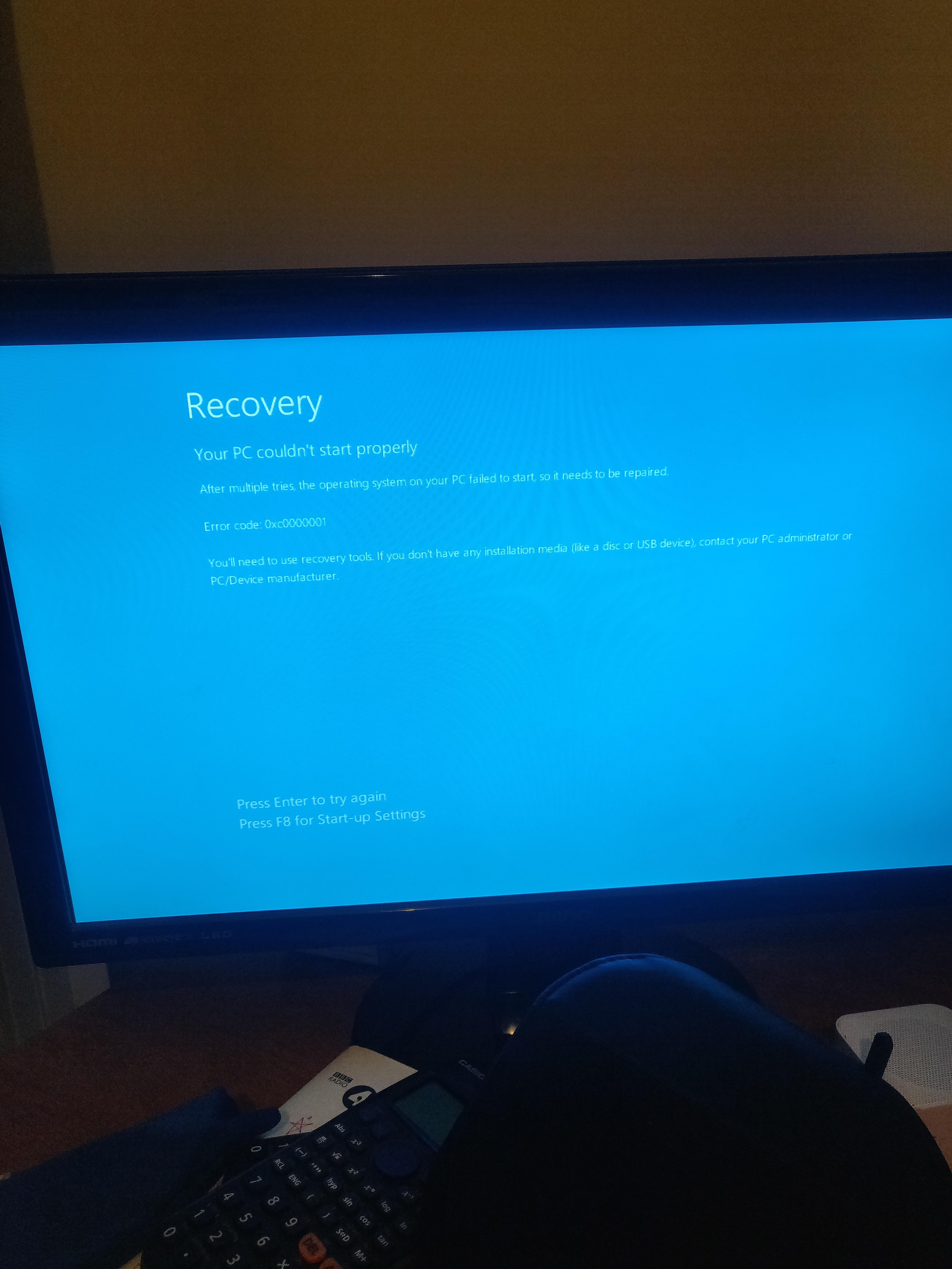 Your PC couldn't start properly I get this every time I boot up and