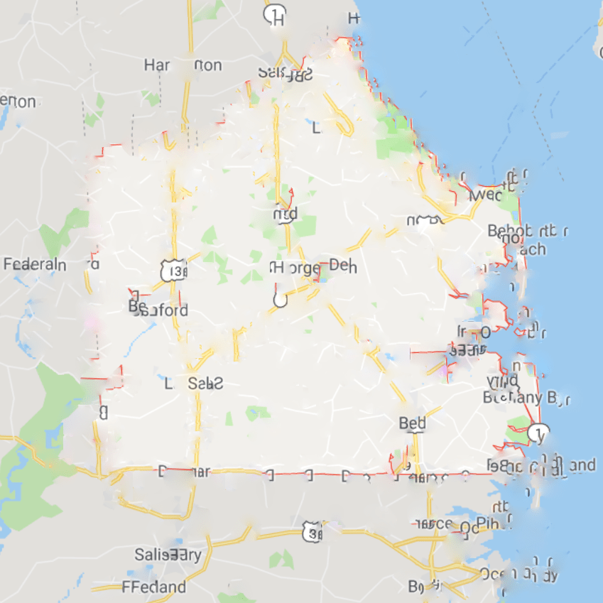 Glitchy Map of Sussex County, Delaware r/mapporncirclejerk