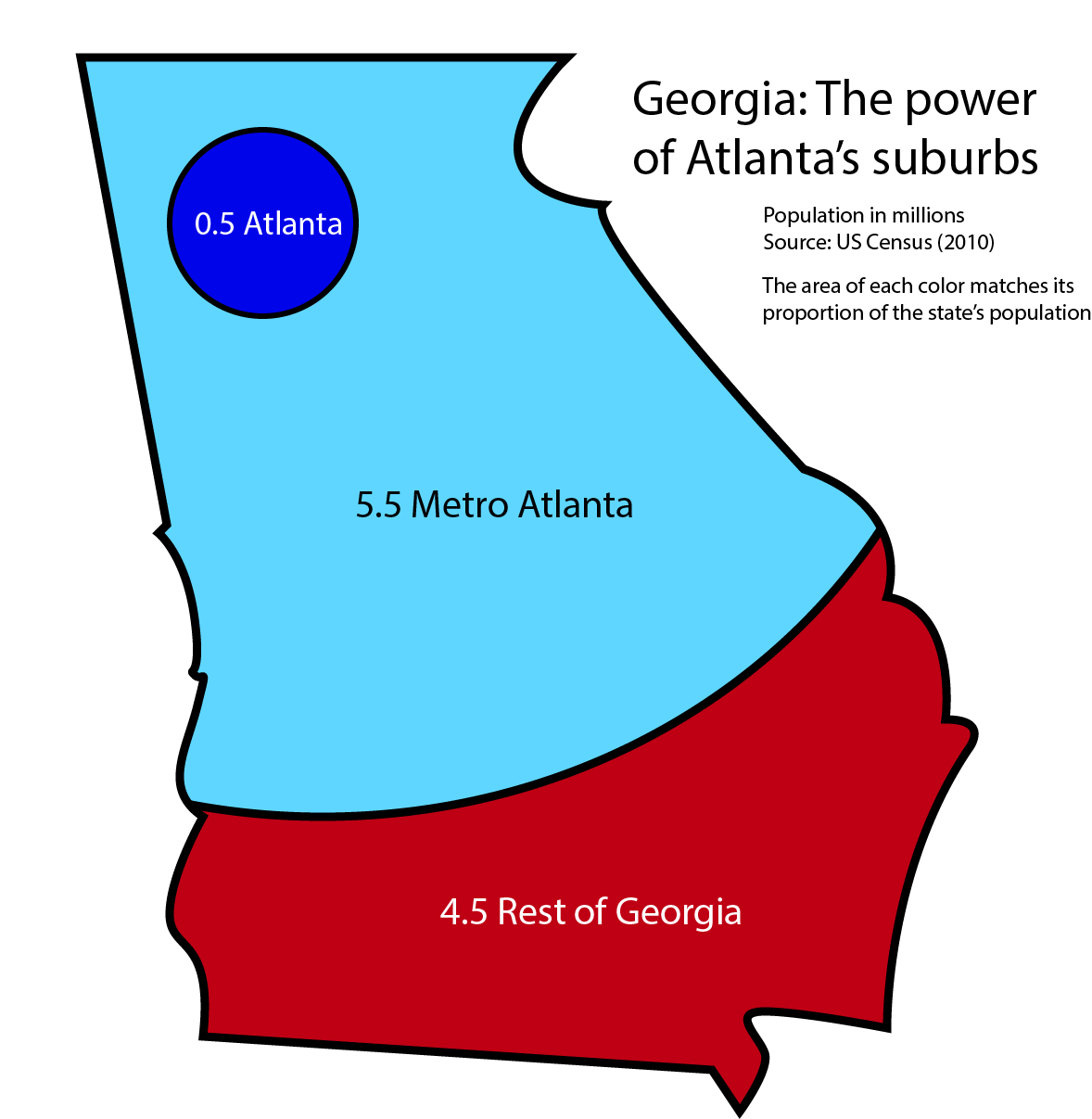 (the US state) The demographic power of Atlanta's suburbs