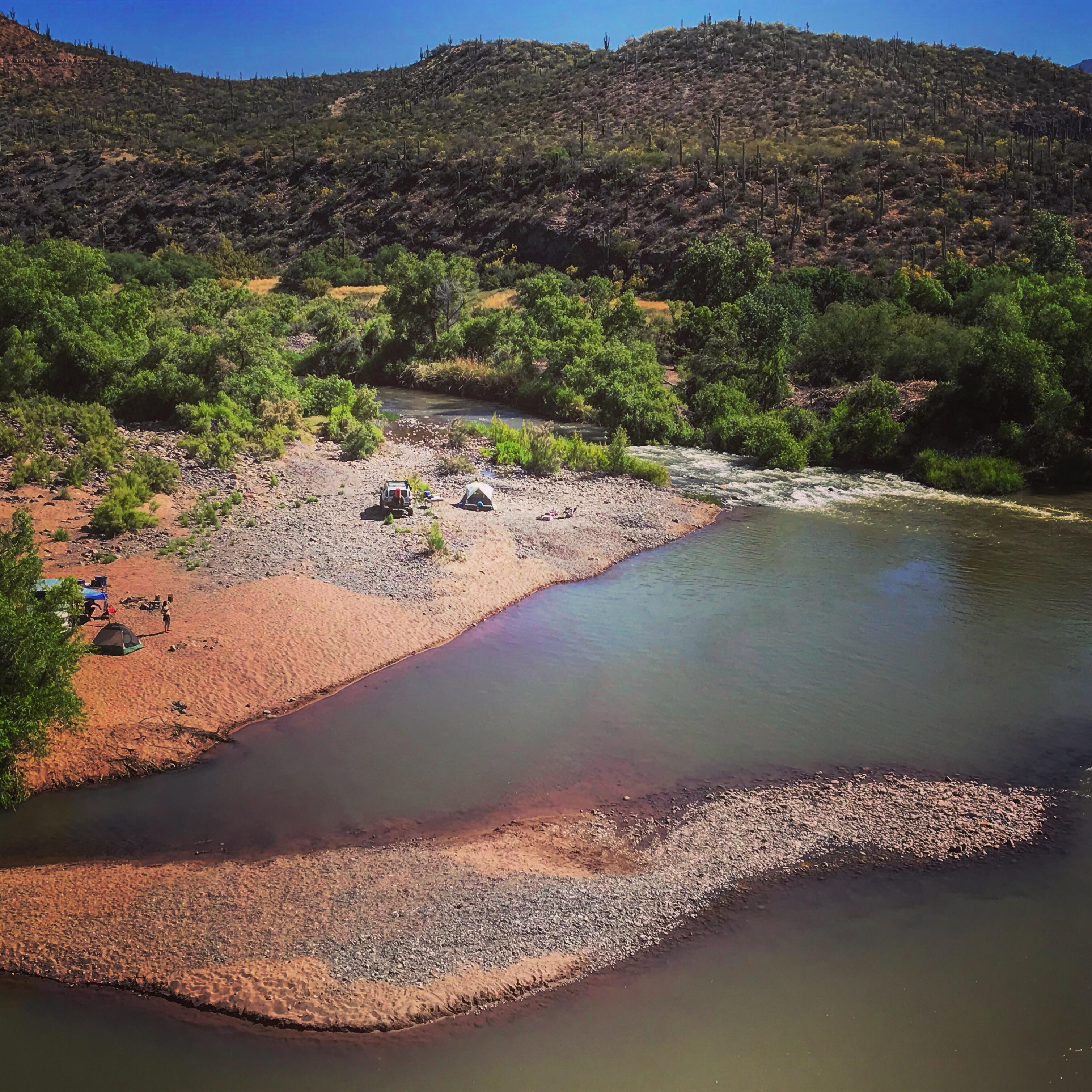 Camping on the Verde River at Sheeps Bridge AZ. 23 hours away from