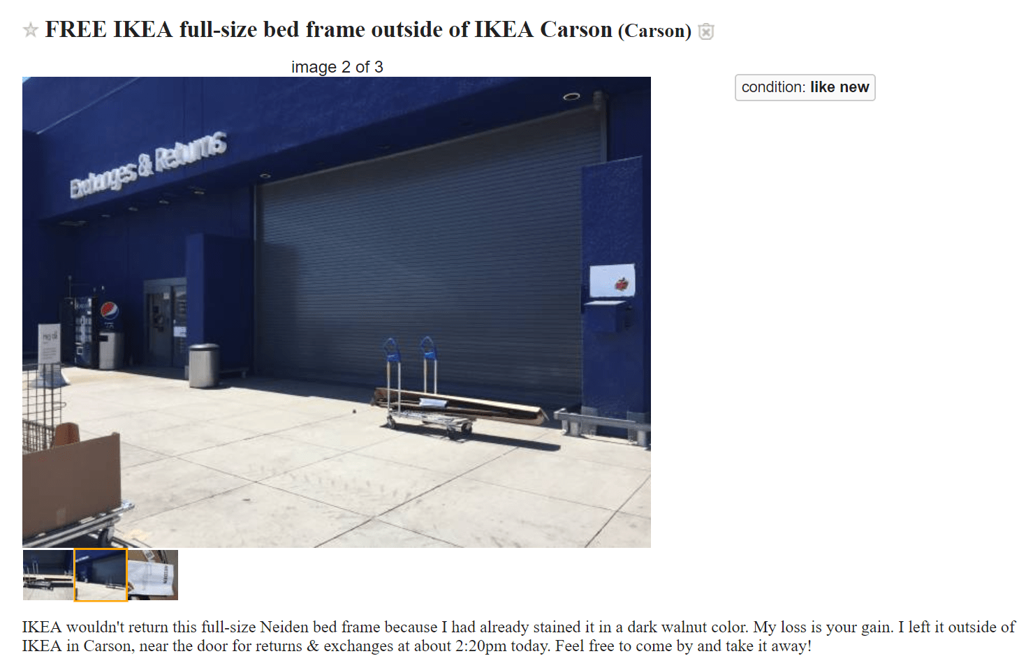 Can't return intentionally damaged item to IKEA? Abandon outside store