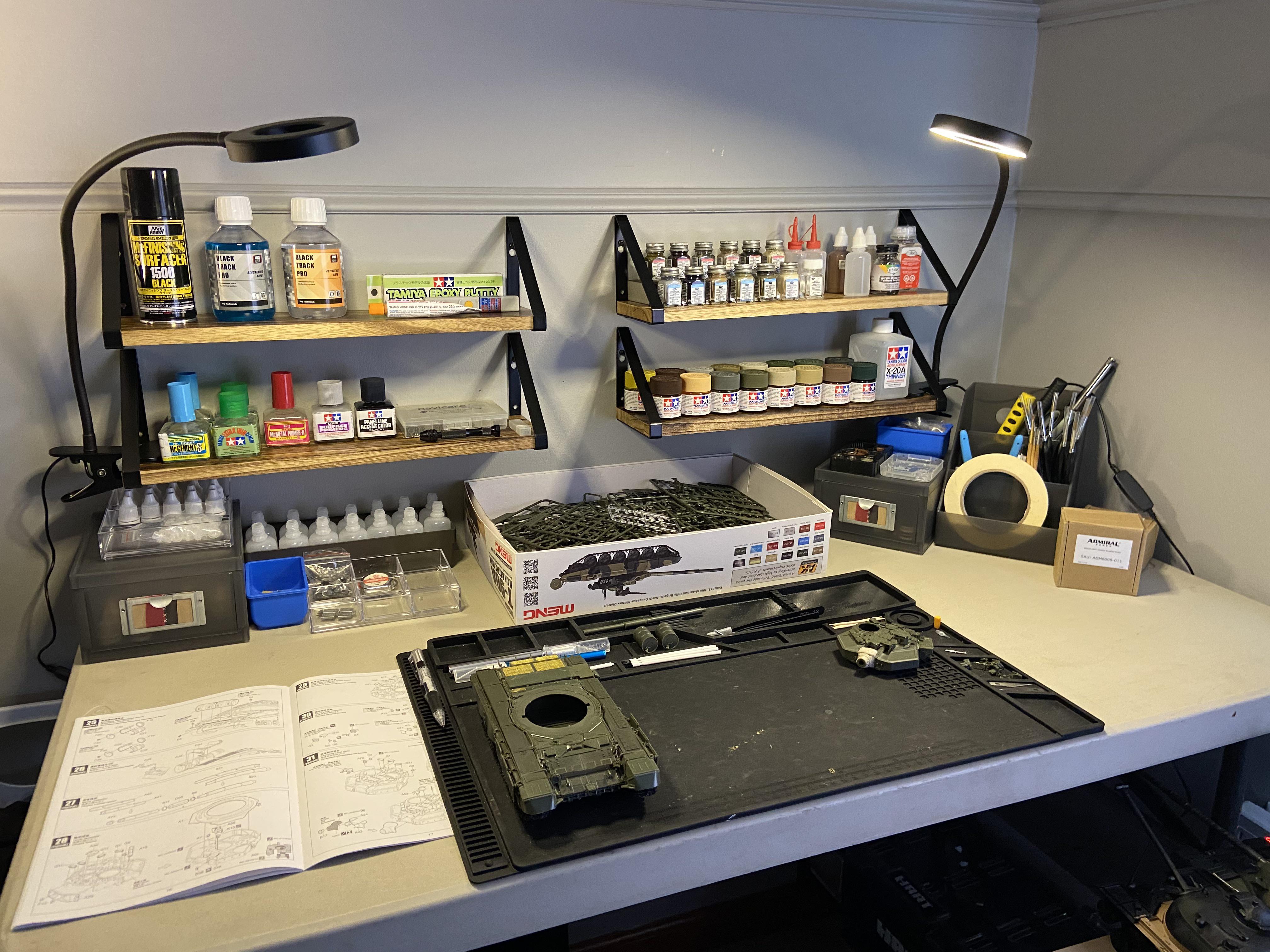 Bedroom work space is complete (for now) r/modelmakers