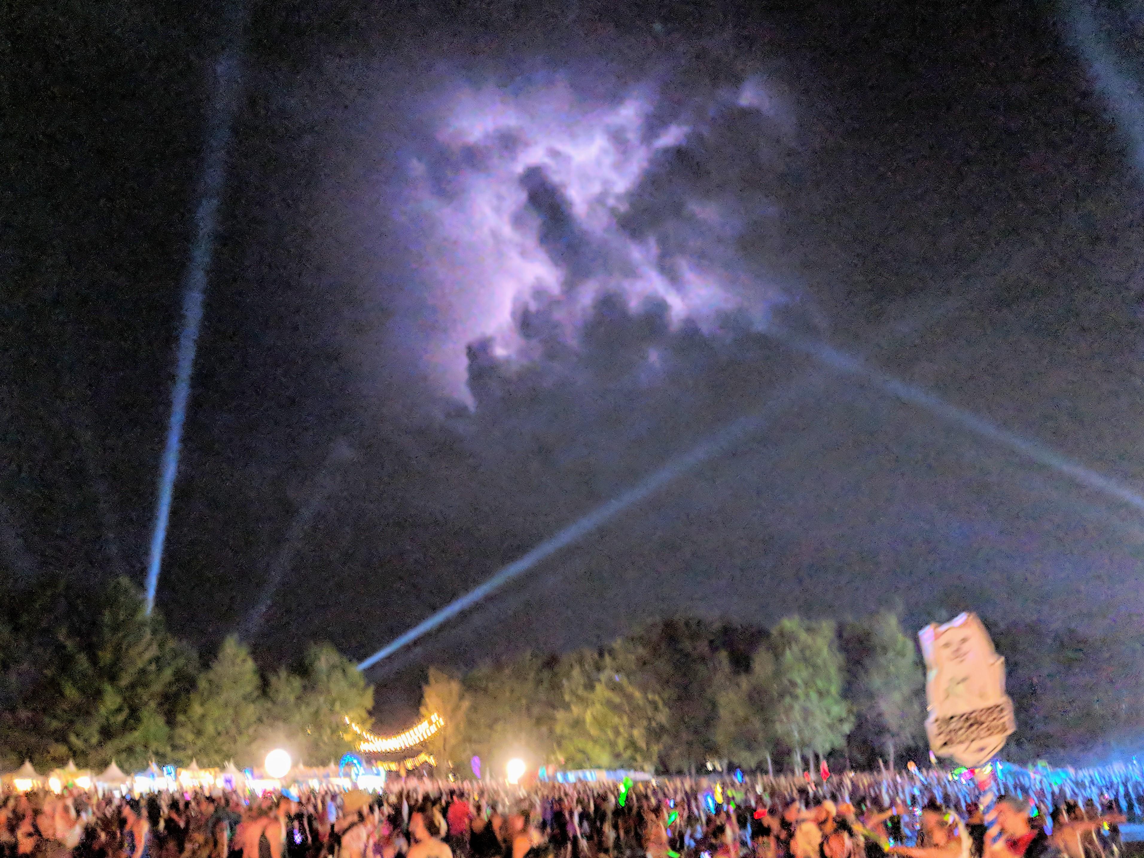 Heat lightning over Sherwood Court during Chromeo, W2 ElectricForest