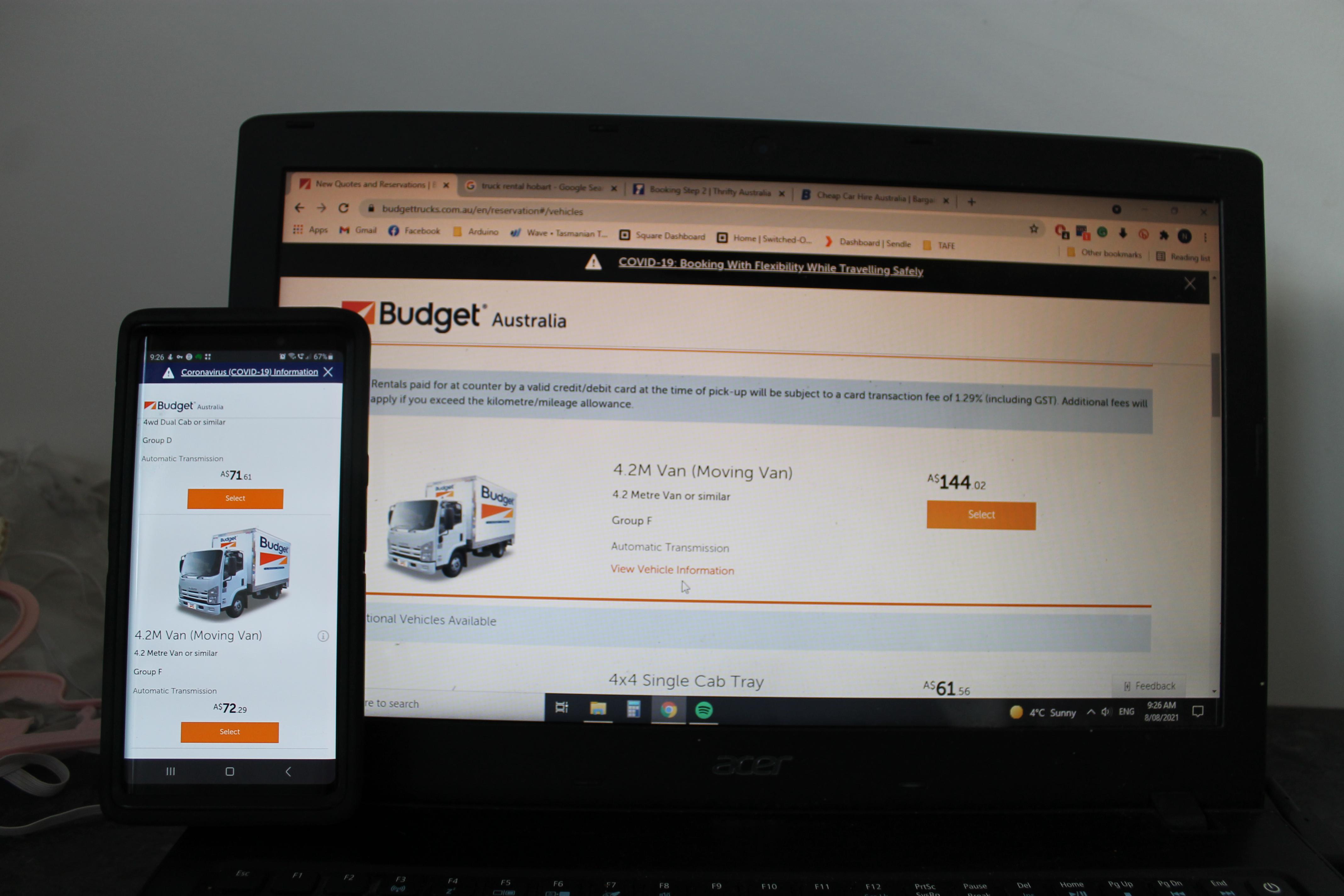 Trying to book a moving truck. Same Truck, Same Dates, Same Times, Same
