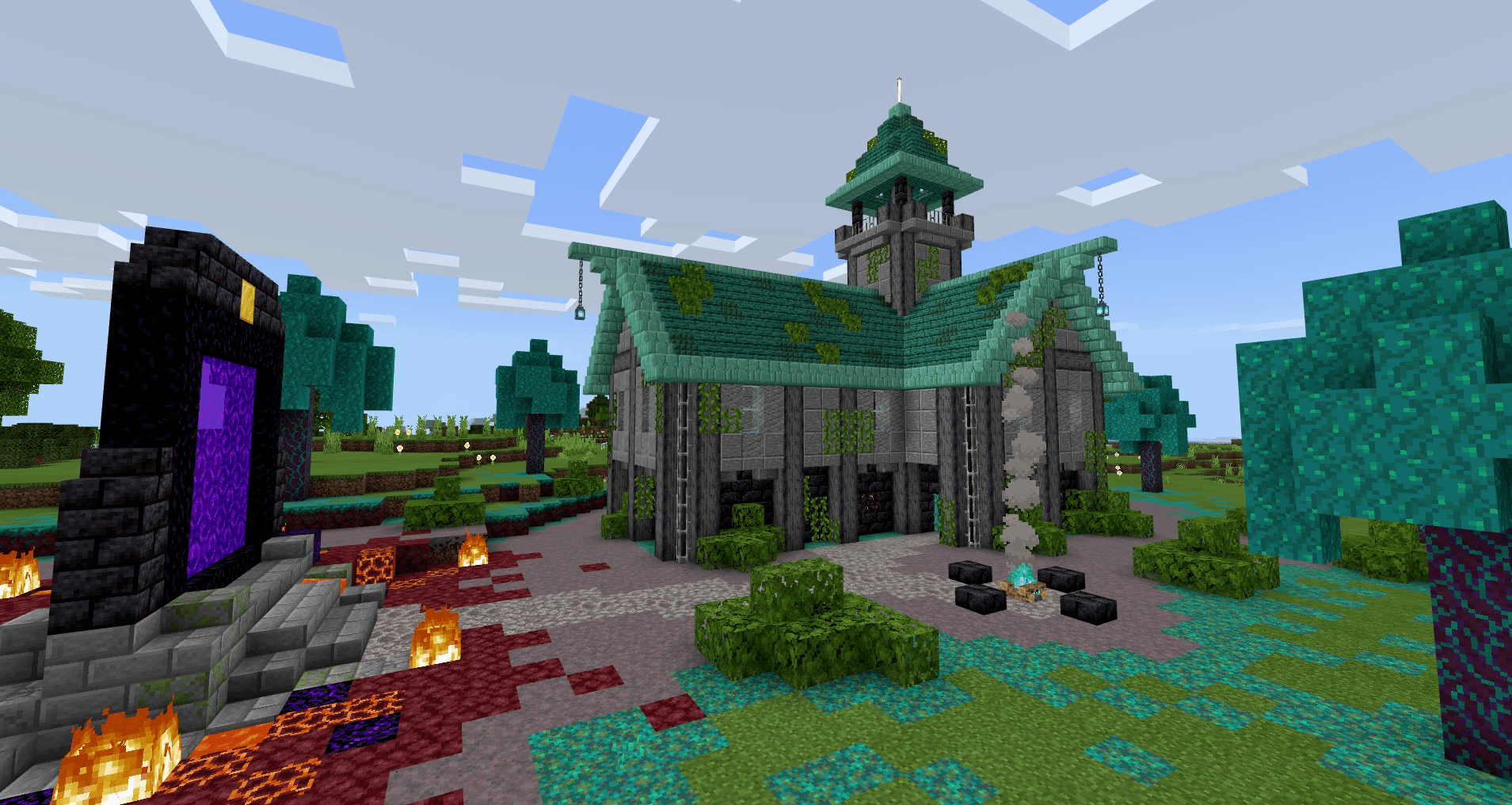 INSTANT HOUSES with only one command block Minecraft.