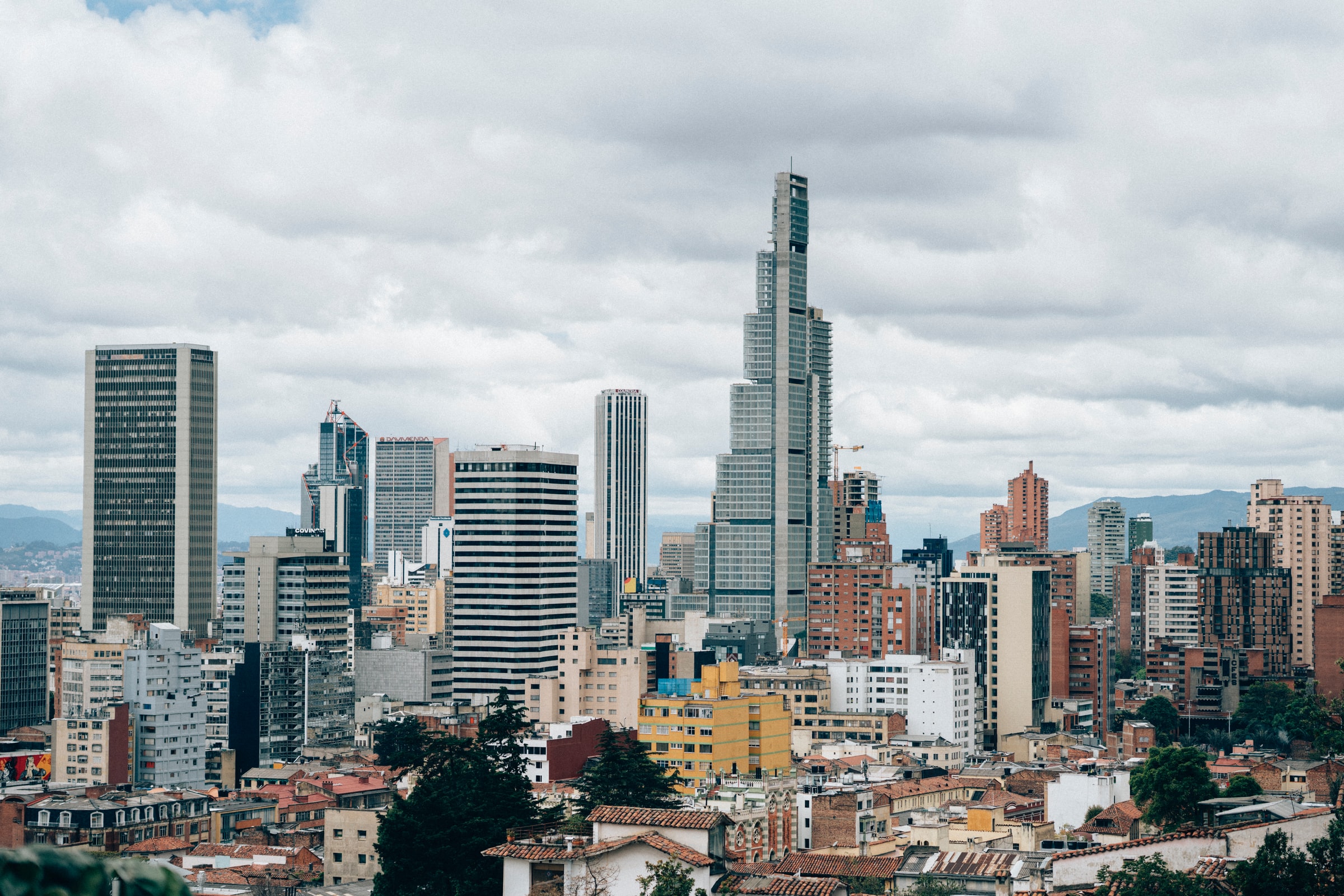 Bogota skyline, Colombia, with the tallest skyscraper of the country
