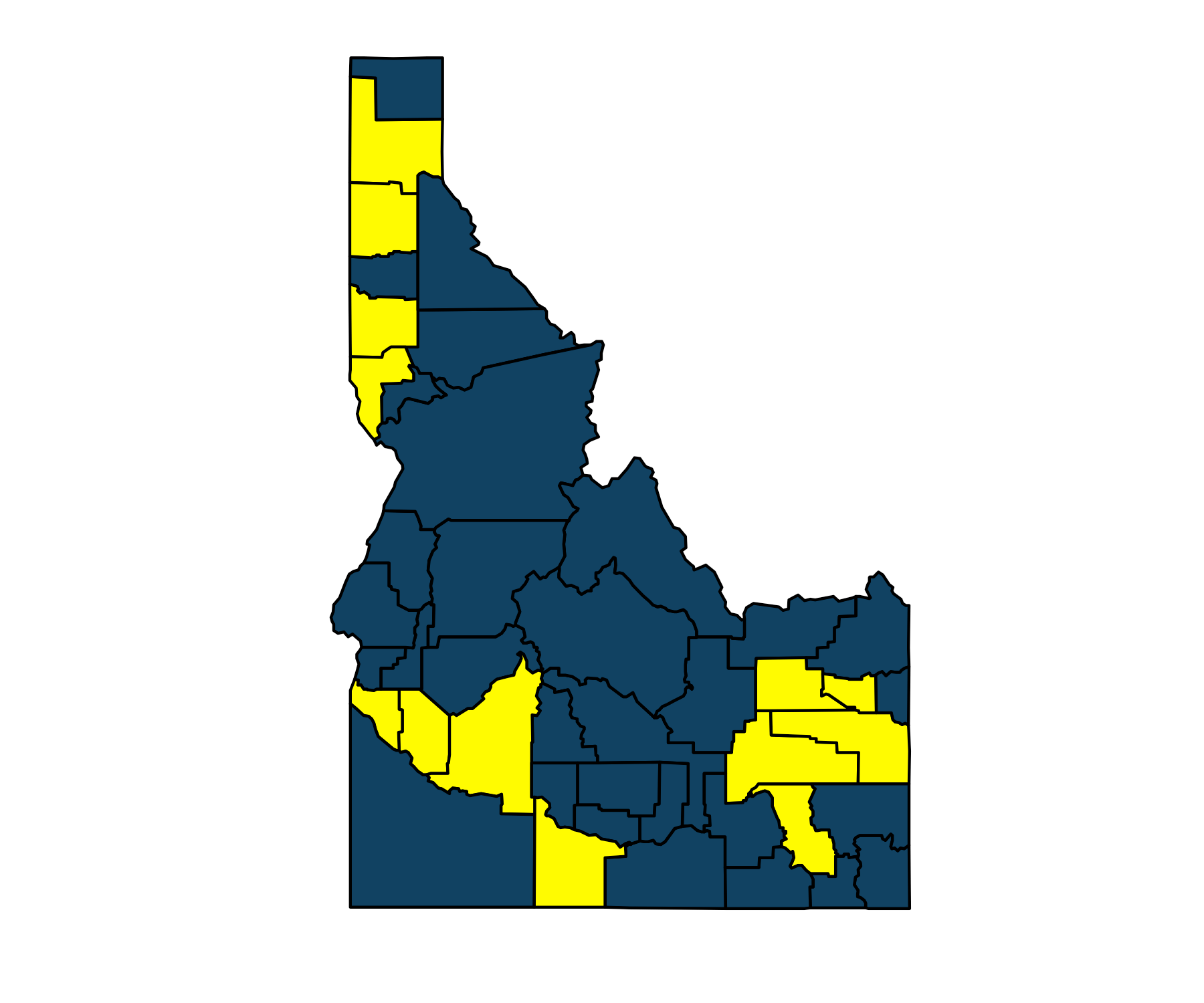 The Counties in Yellow Represent 75 of Idaho's Population r/Idaho
