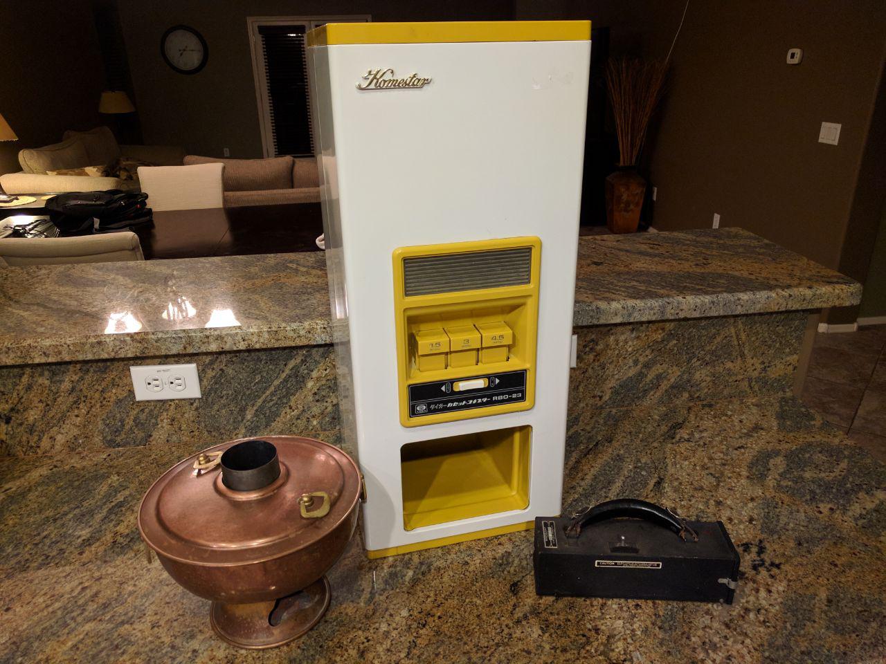 70's Japanese Rice Dispenser, Pre60's Shortwave UV Light, and a