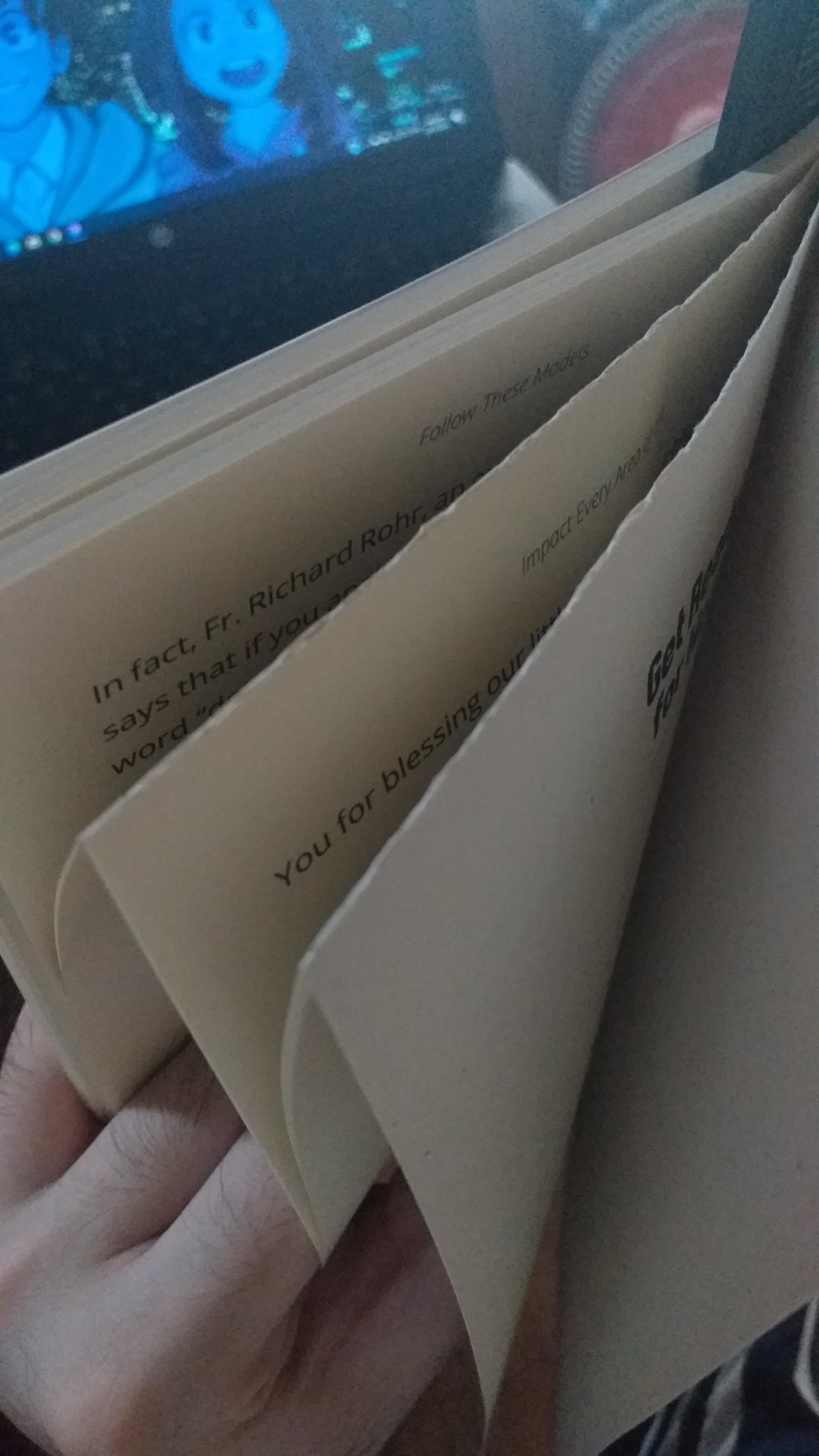 The pages in this book were still stuck together... making me feel