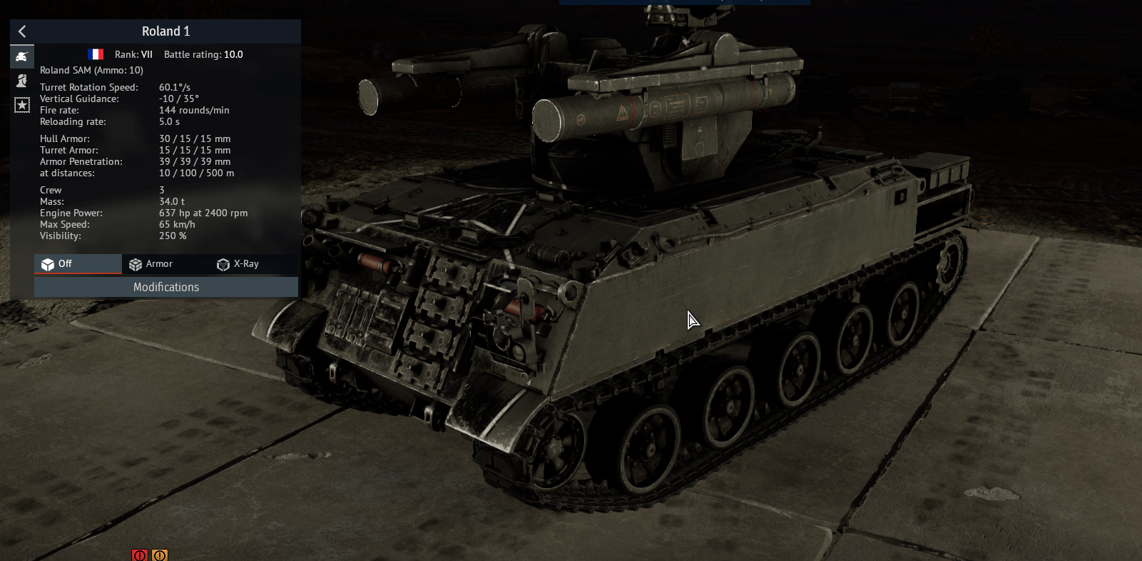 Why does the French Roland 1 only have +35 of elevation and lack of