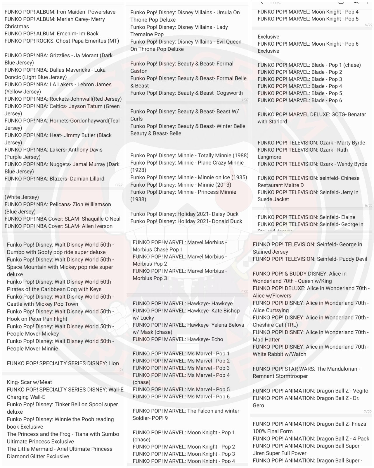 Leaked Funko Pop List 2023 Leaked List Of Tons Of New Pops And Sodas Including Marvel, Disney, Nba,Harry Potter, Dragon Ball, Jujutsu Kaisen, Attack On Titan, Naruto, Black Clover, Chainsaw Man, Fullmetal Alchemist, My Hero, One Piece,
