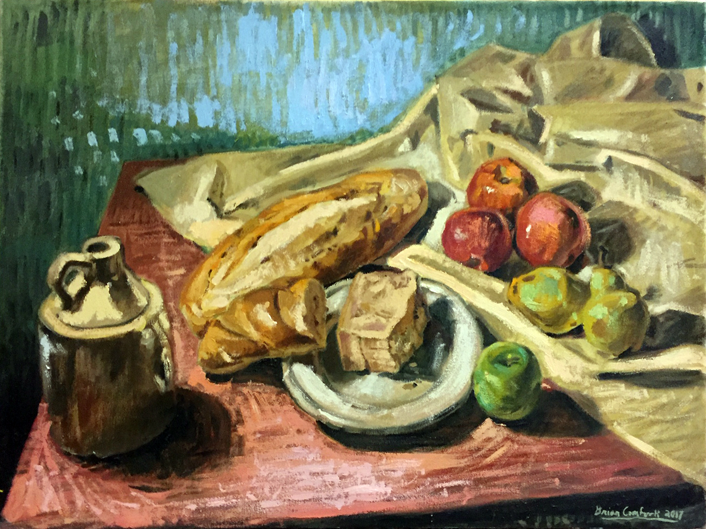 Still Life of Food, Oil on Canvas r/painting