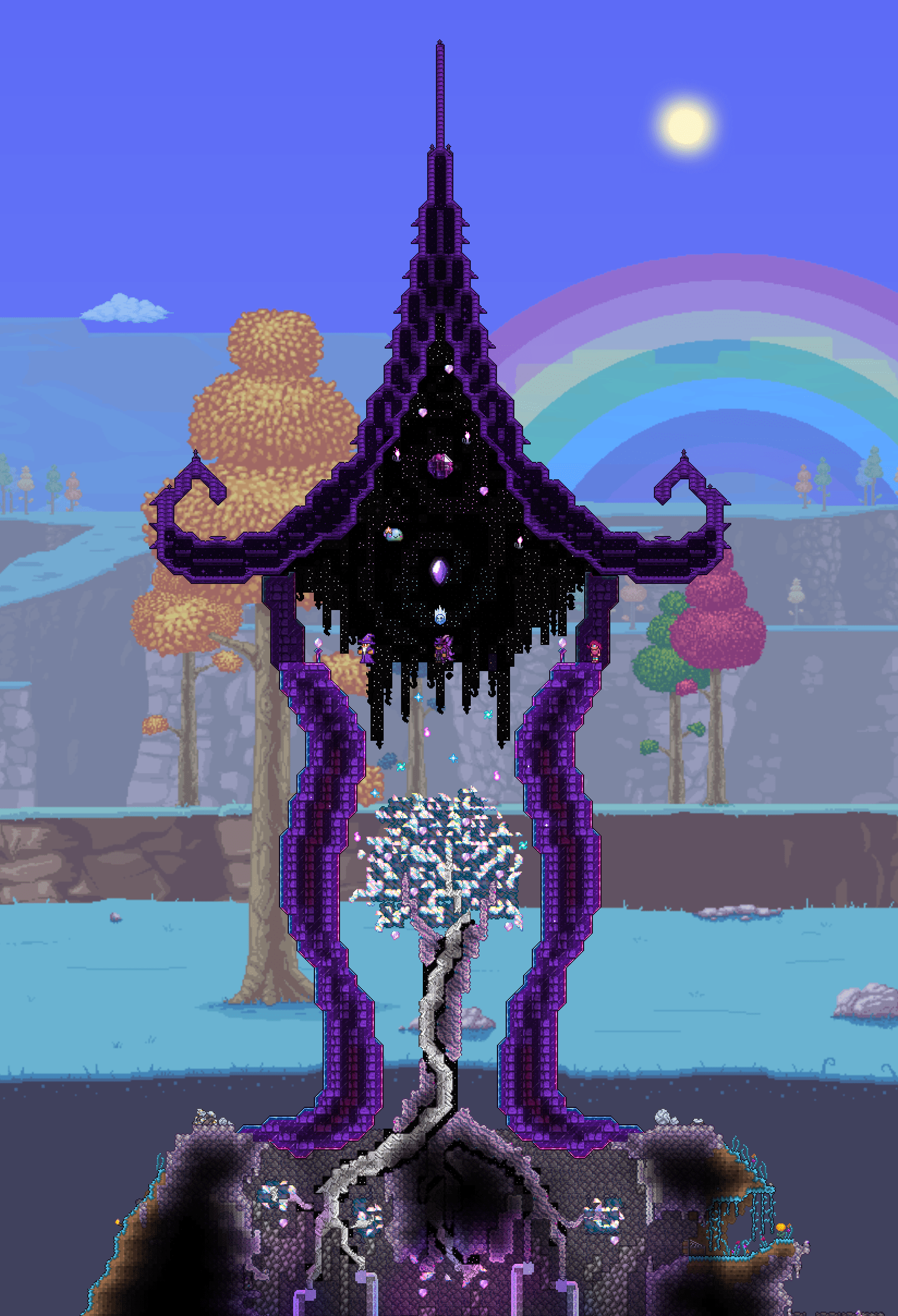 A tower for hallow pylon r/Terraria
