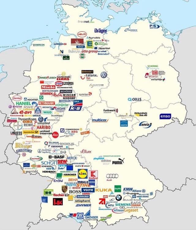 Various companies located in Germany r/MapPorn