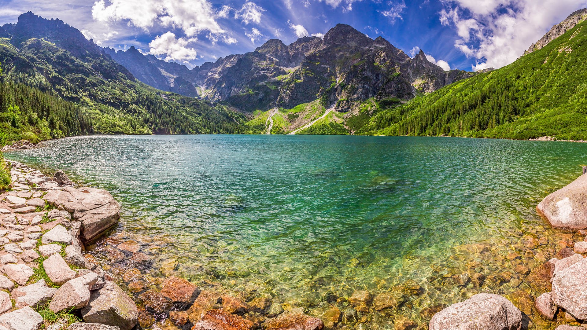 Morskie Oko lake in Tatra National Park, Poland [ 1920 x 1080 ] wallpapers