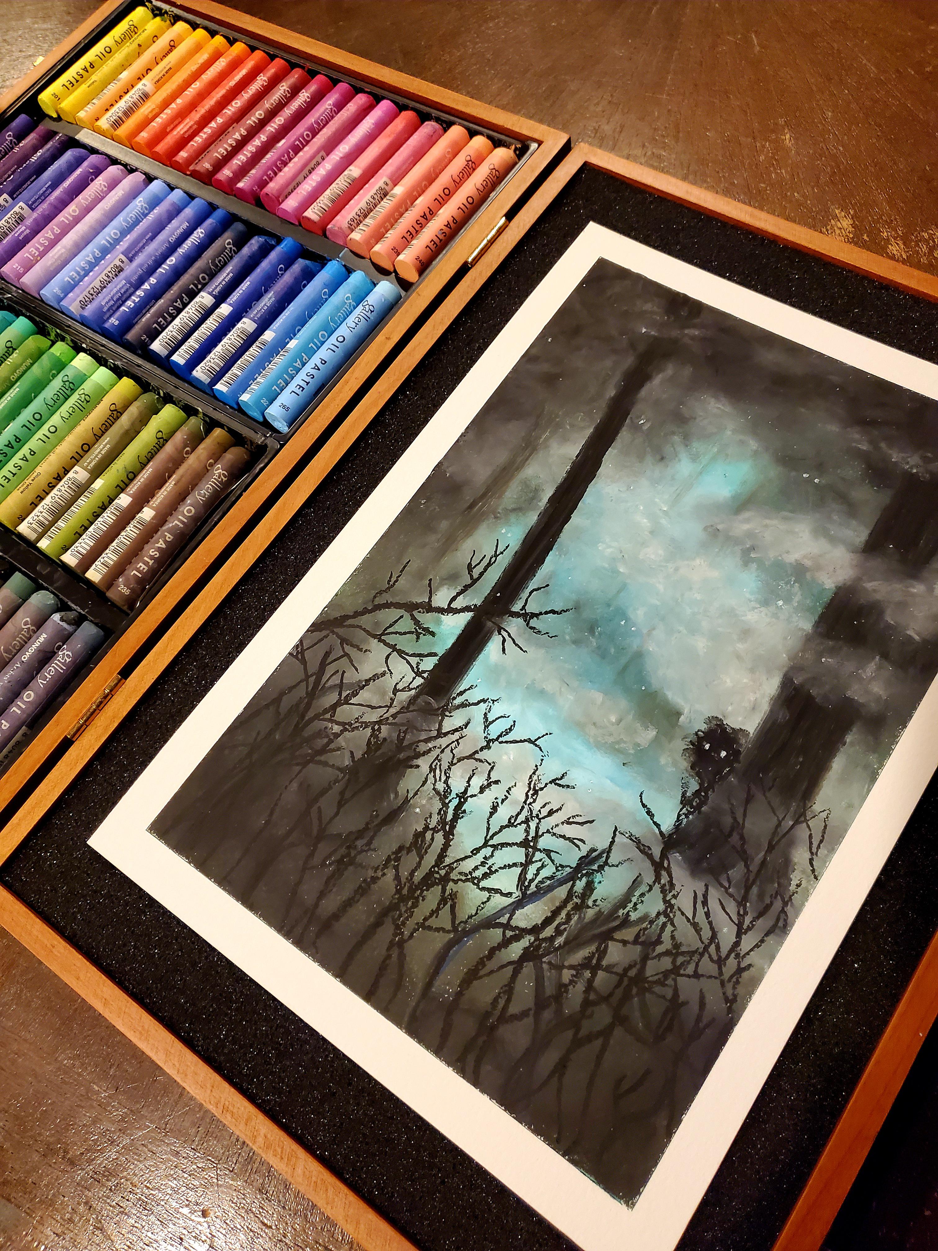 "Followed" by me. Oil pastel on watercolor paper r/Oilpastel