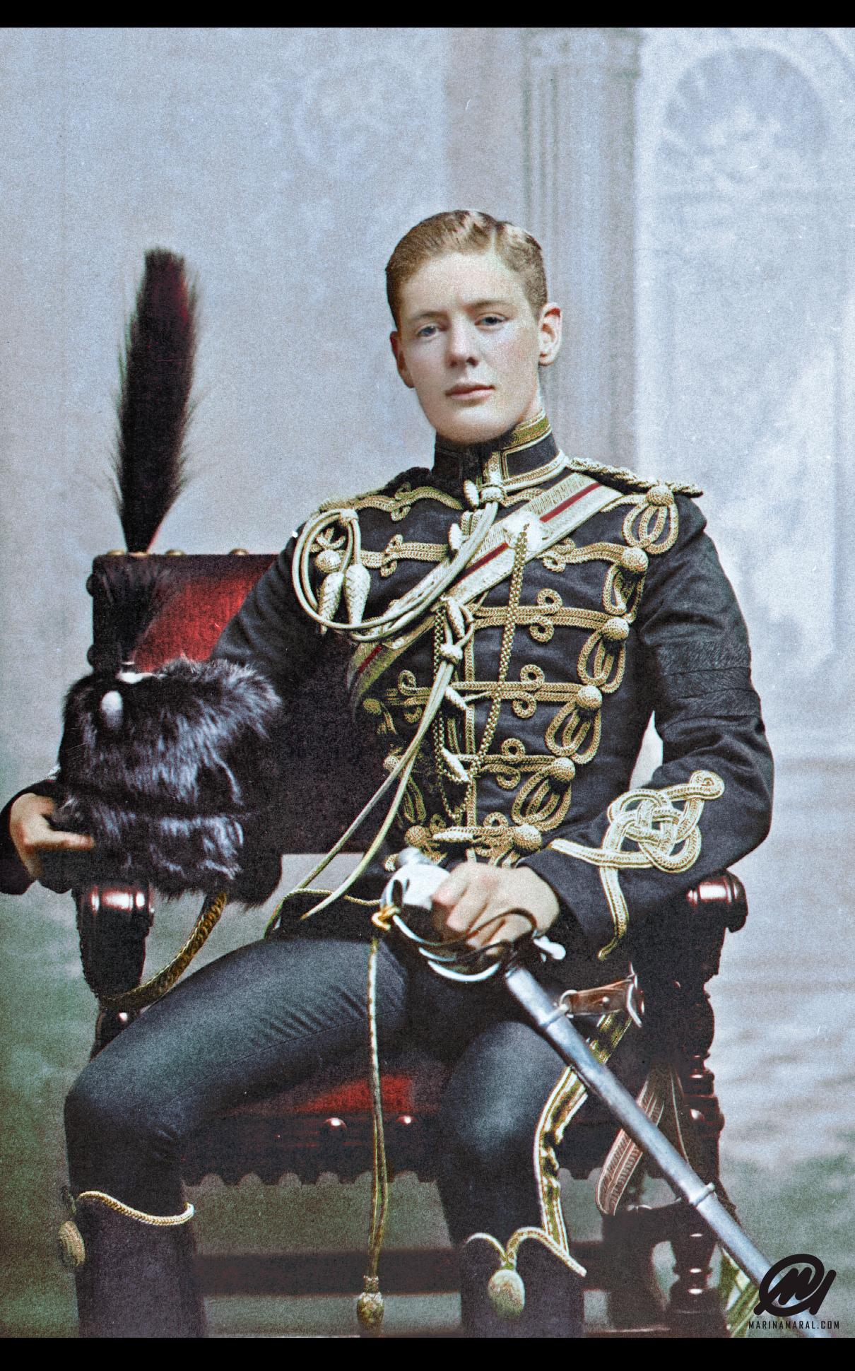 (Colorized by me) Winston Churchill as a in the 4th Queen's
