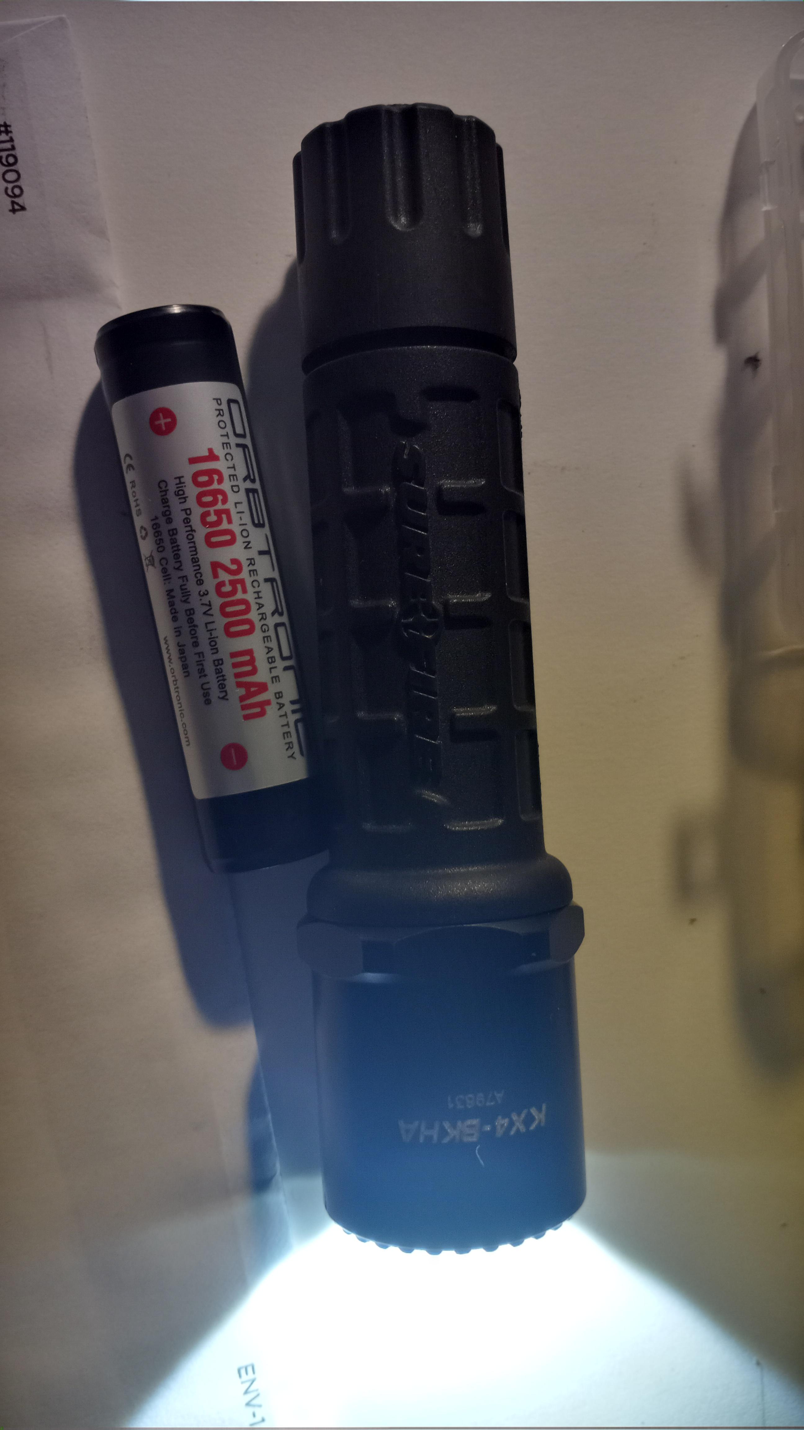 Surefire g2 running on 16650 flashlight