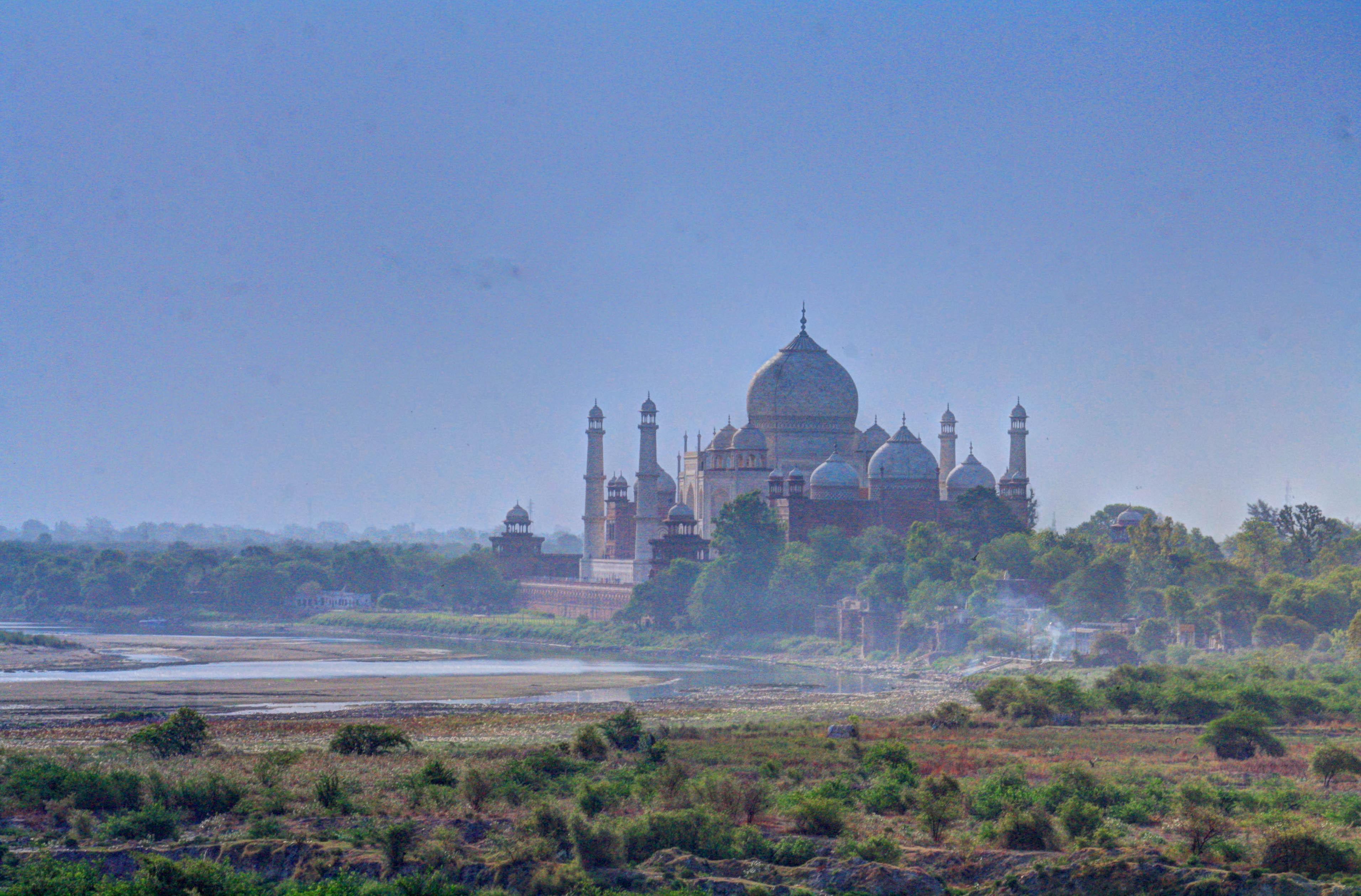 View of Taj Mahal from the Agra Fort in the Morning Hour r