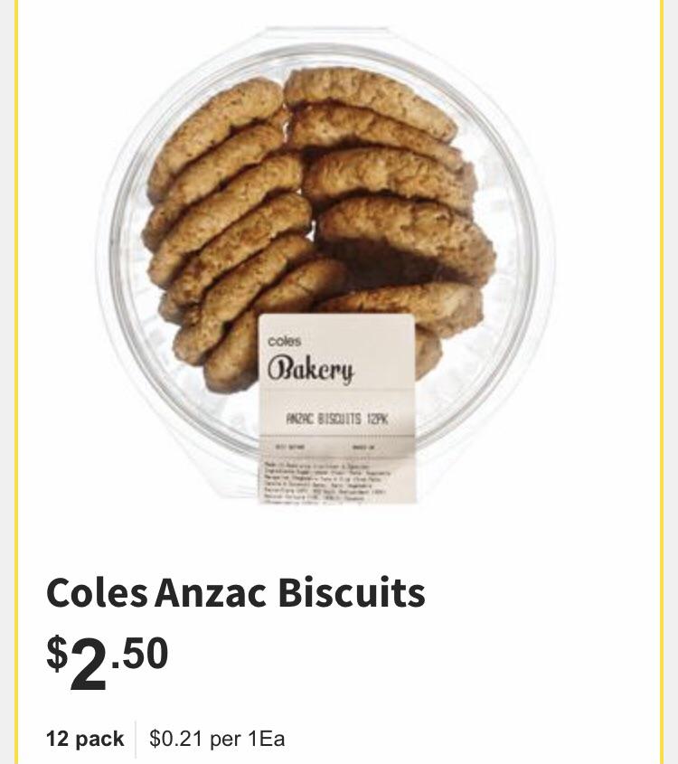 Just found out that Coles Anzac Biscuits are vegan! Seems rare to find