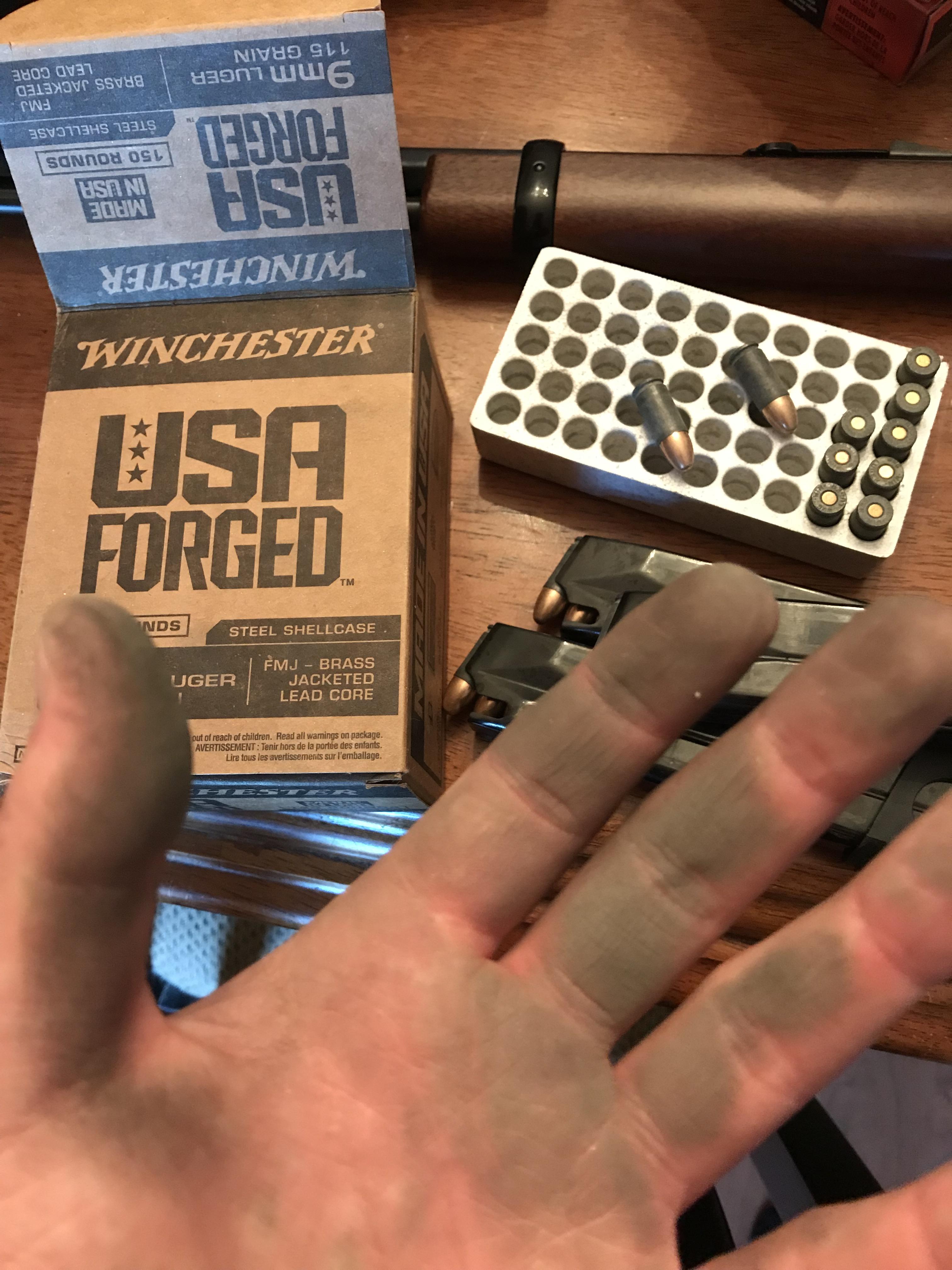 Winchester steel case 9mm is dirty you could say.. r/guns
