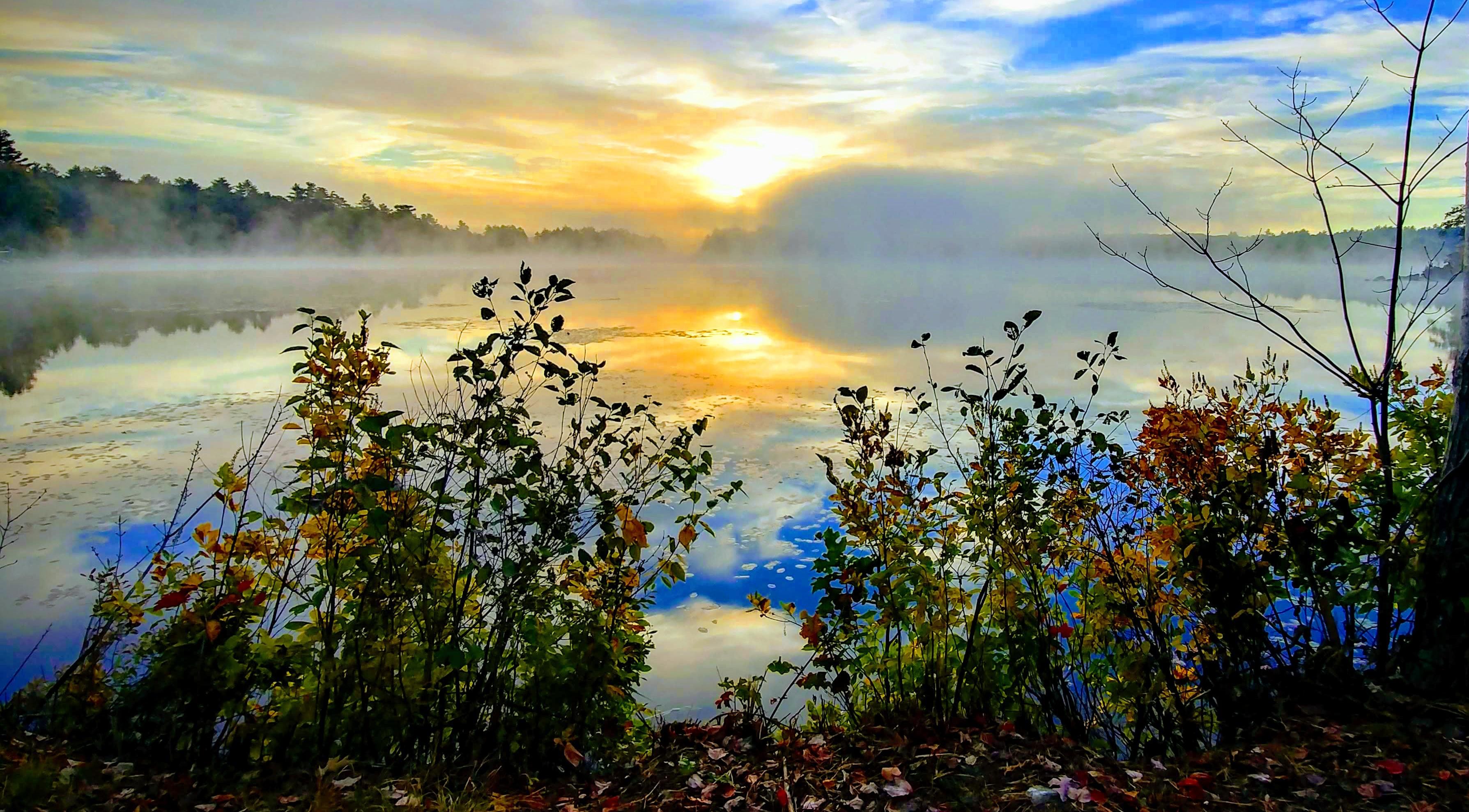 Swain's Lake was a bit misty this morning r/newhampshire
