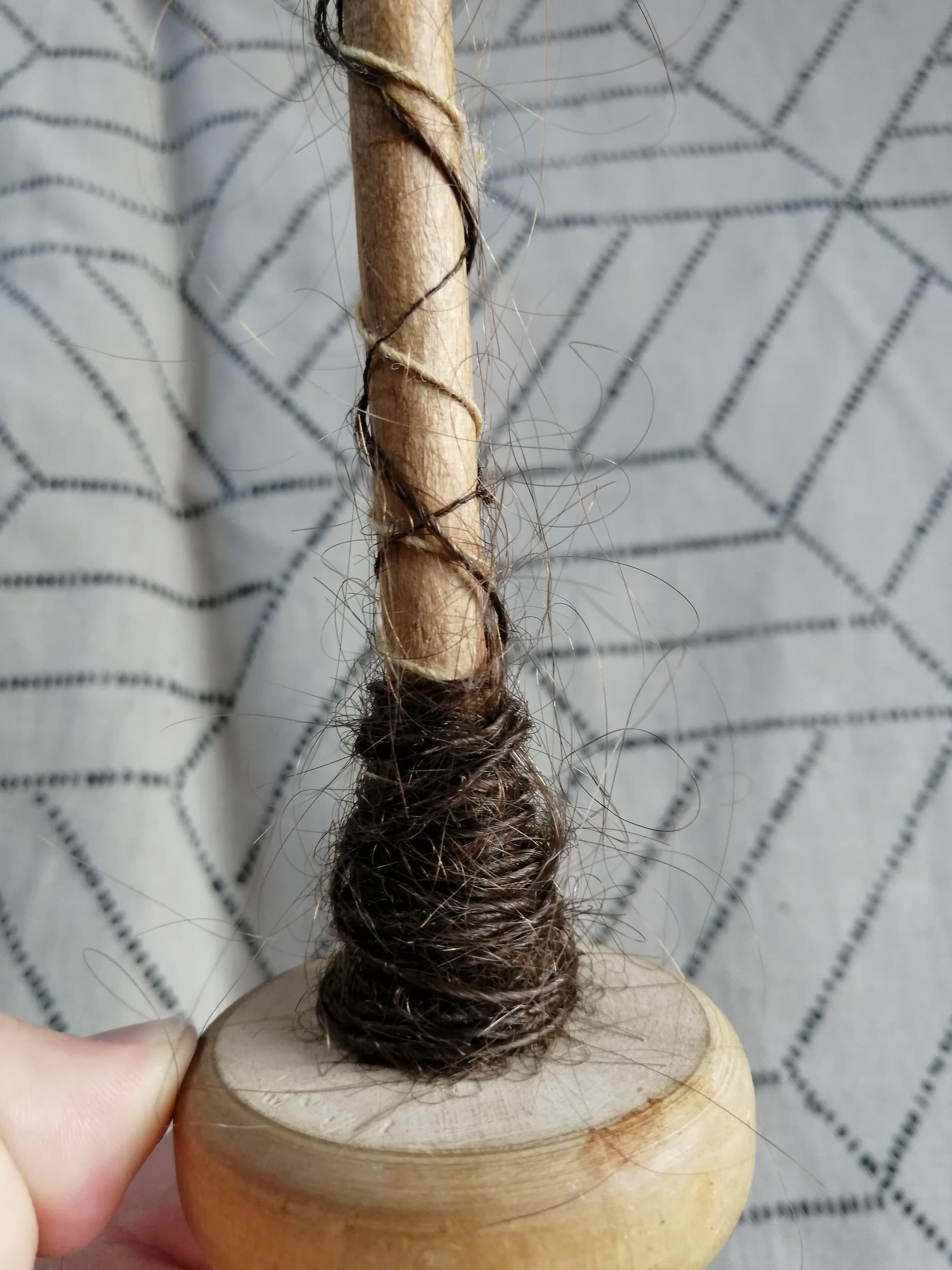 The most exclusive yarn I have ever worked with. It's made out of human hair. Very difficult to