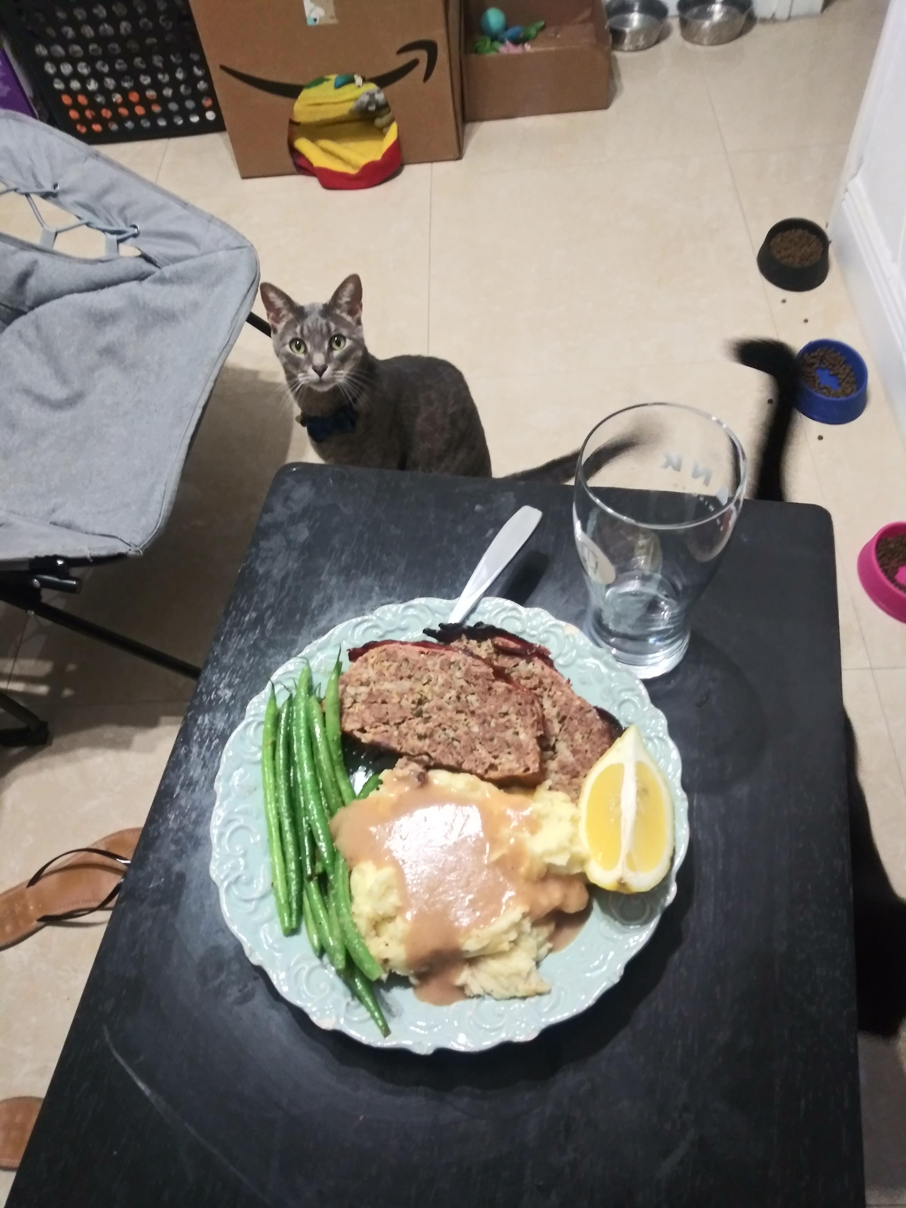 Actually good meatloaf?! And Cat. r/FoodPorn