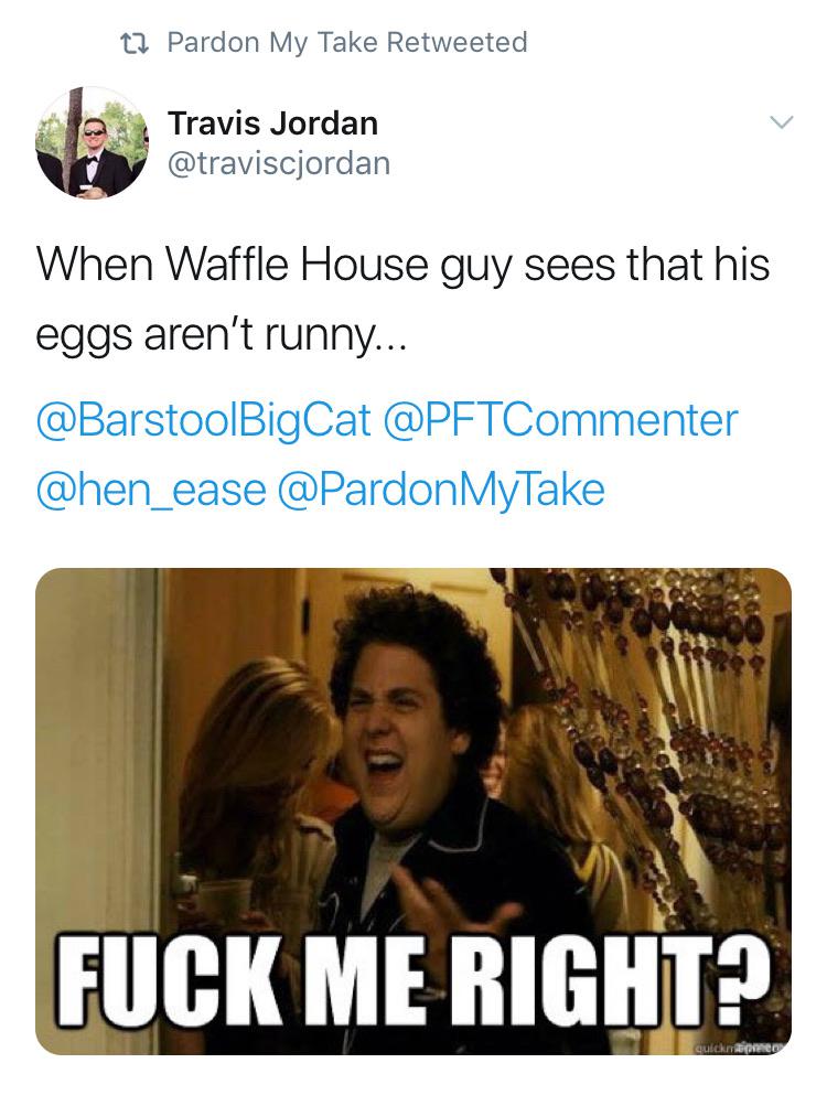 Waffle House guy is my new hero r/PardonMyTake