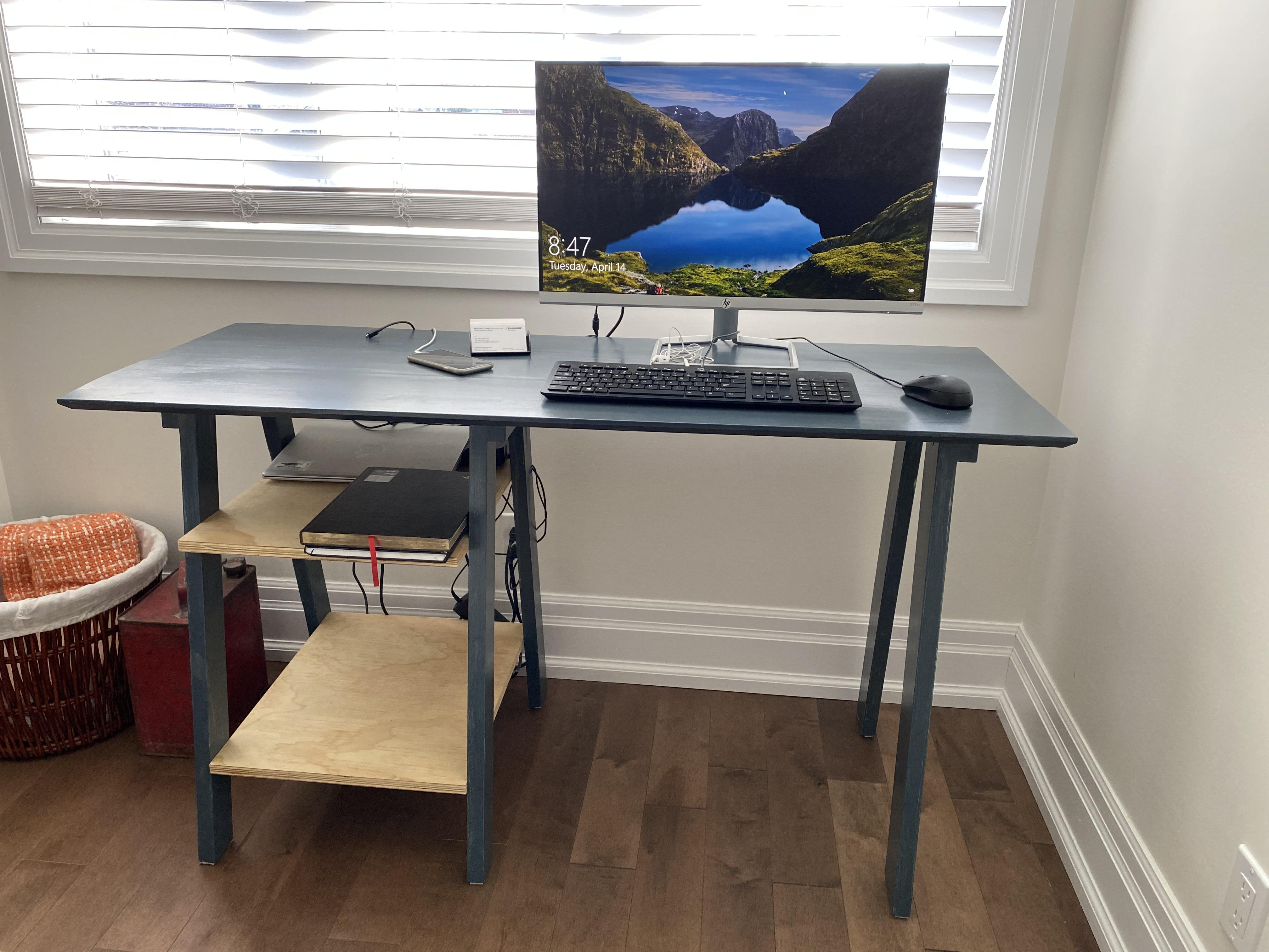 Quarantine desk from scraps of poplar baseboard, pine, and some spruce