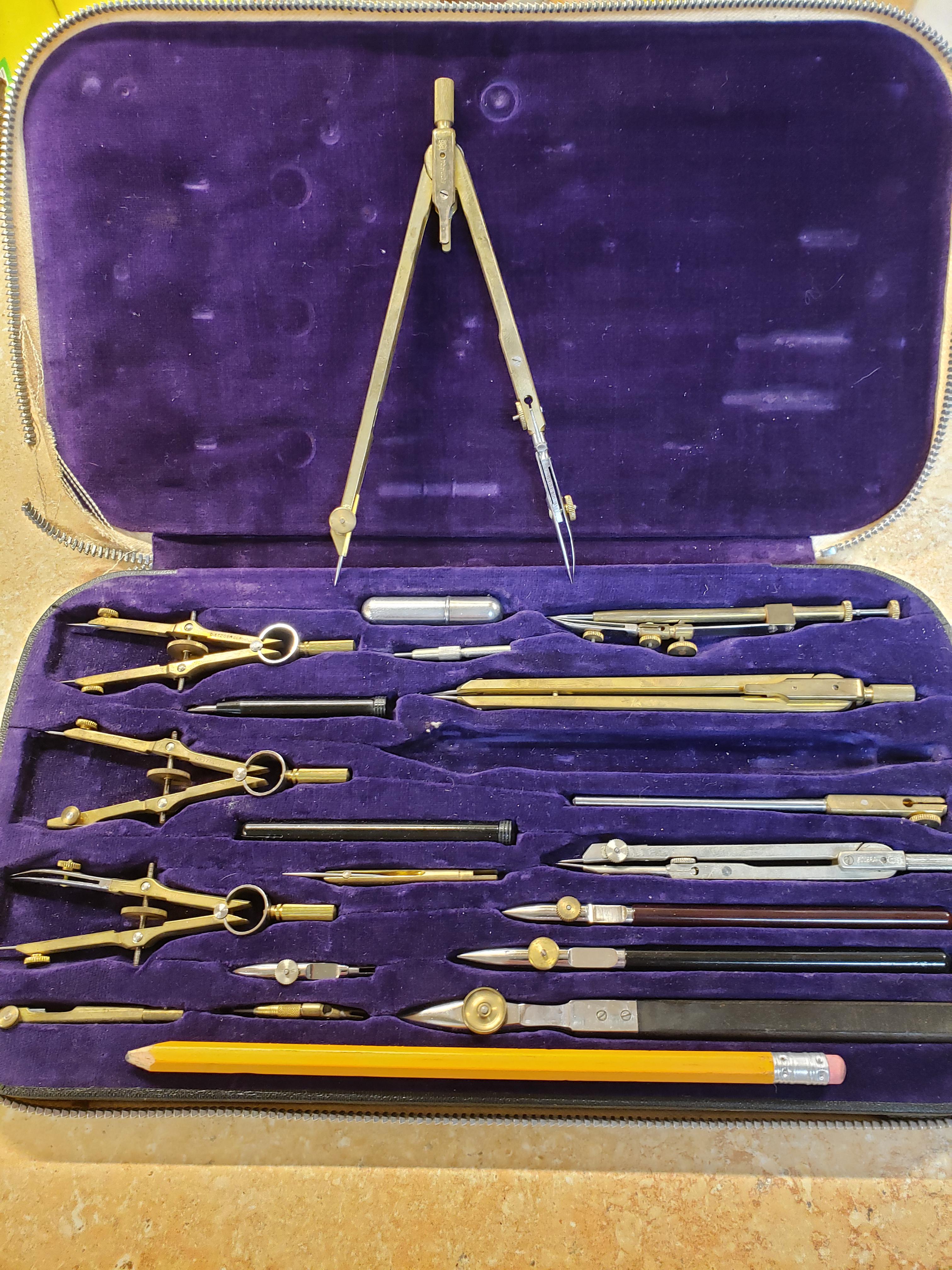 Dietzgen Ecobra antique drafting set. German. r/specializedtools