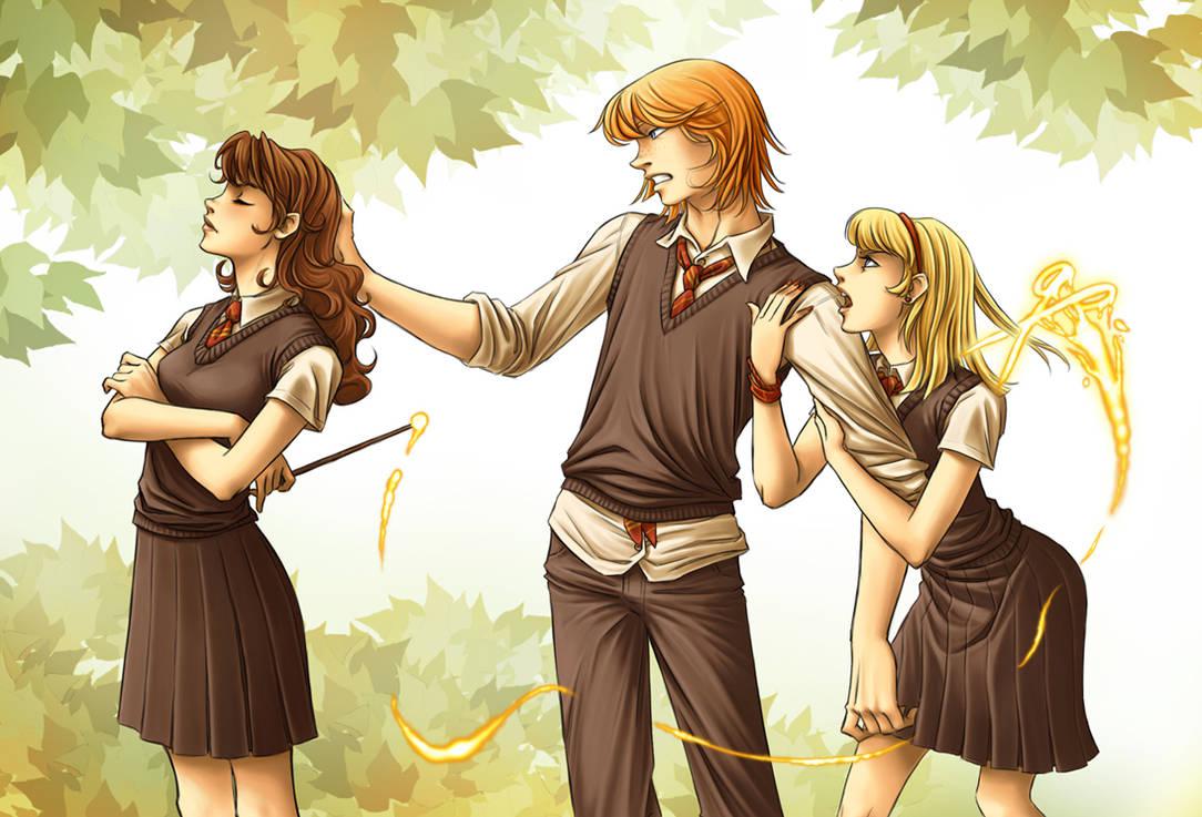 Half Blood Prince romance in a nutshell (art hitofanart) harrypotter