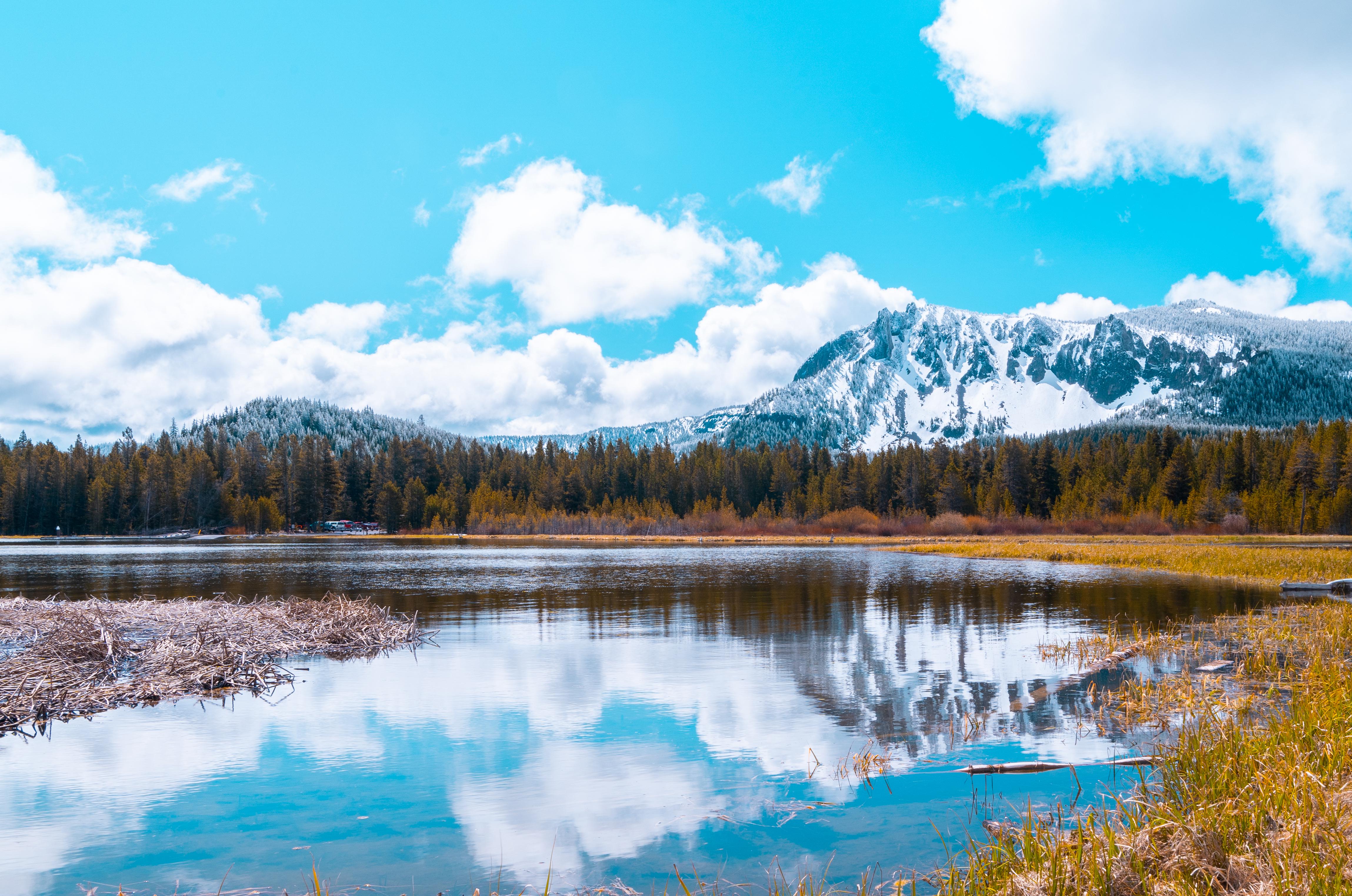 Paulina lake with Paulina Peak in the background. Central Oregon USA