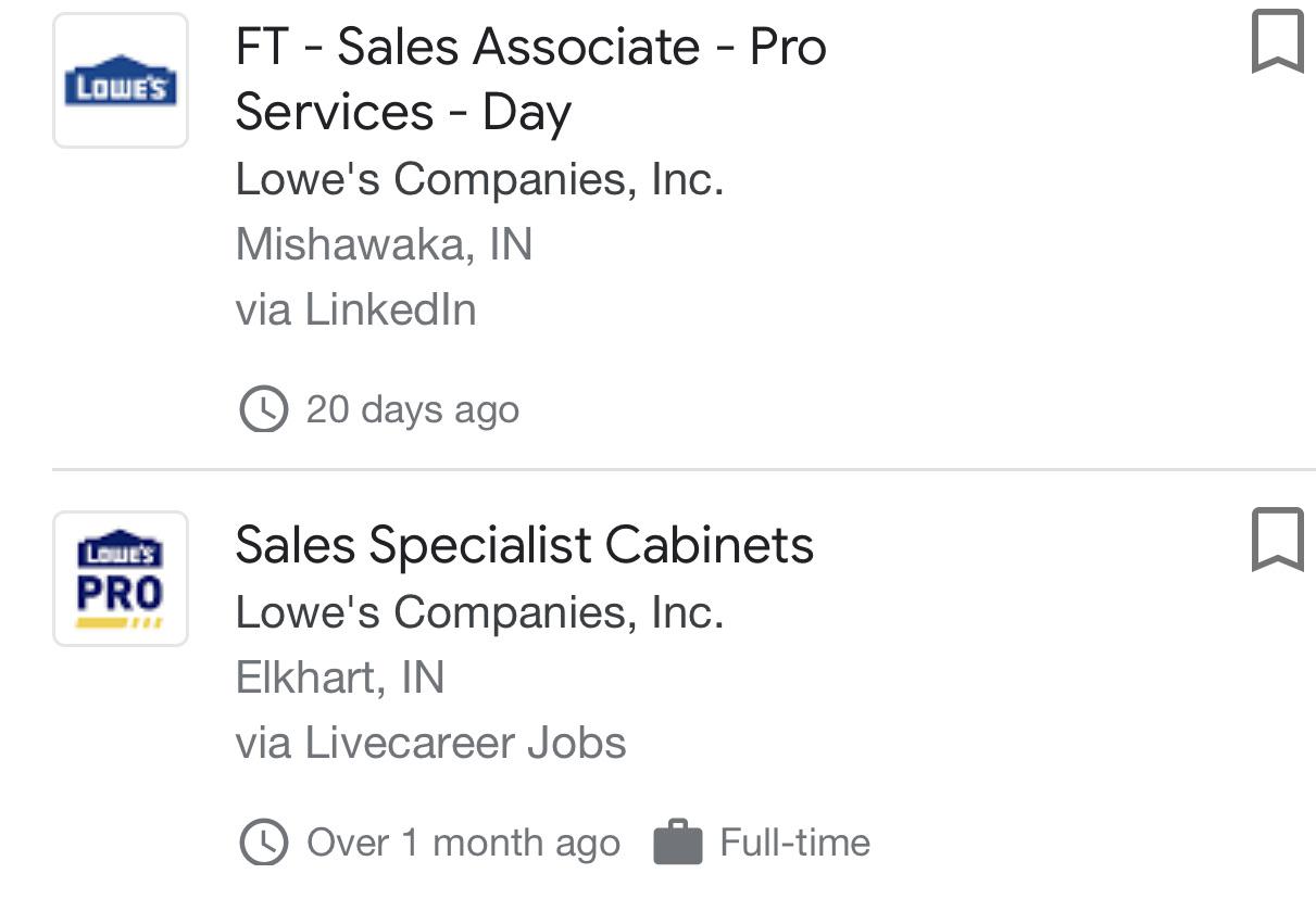 I’m looking at job listings and some are listed under Lowe’s and some