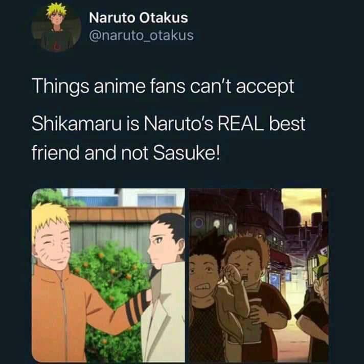 I honestly agree that Shikamaru was more of a best friend to Naruto
