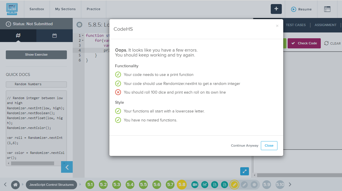 need help with meal plan 4.4.8 codehs python codehs