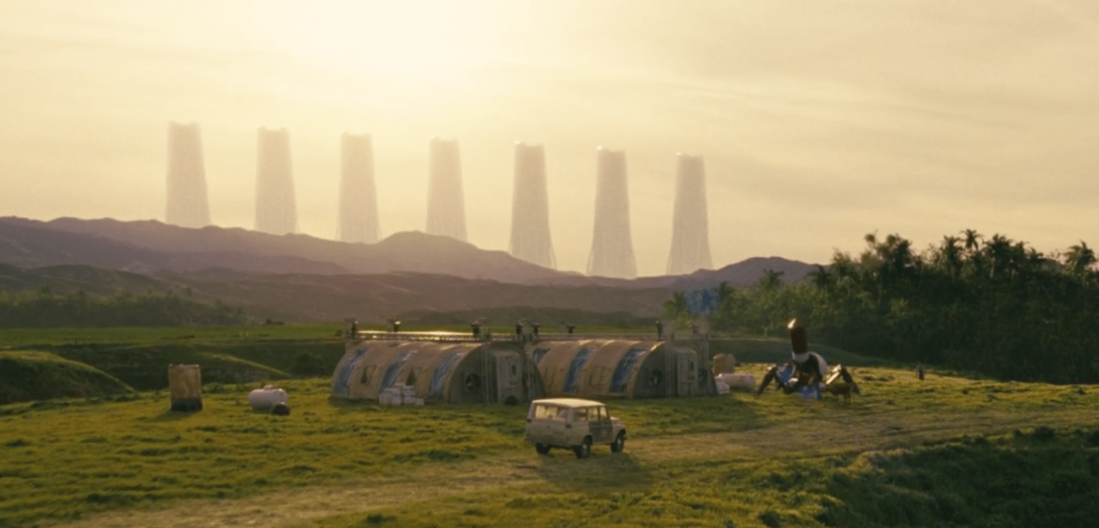What are the towers in the background of this scene in S3E1? r/westworld