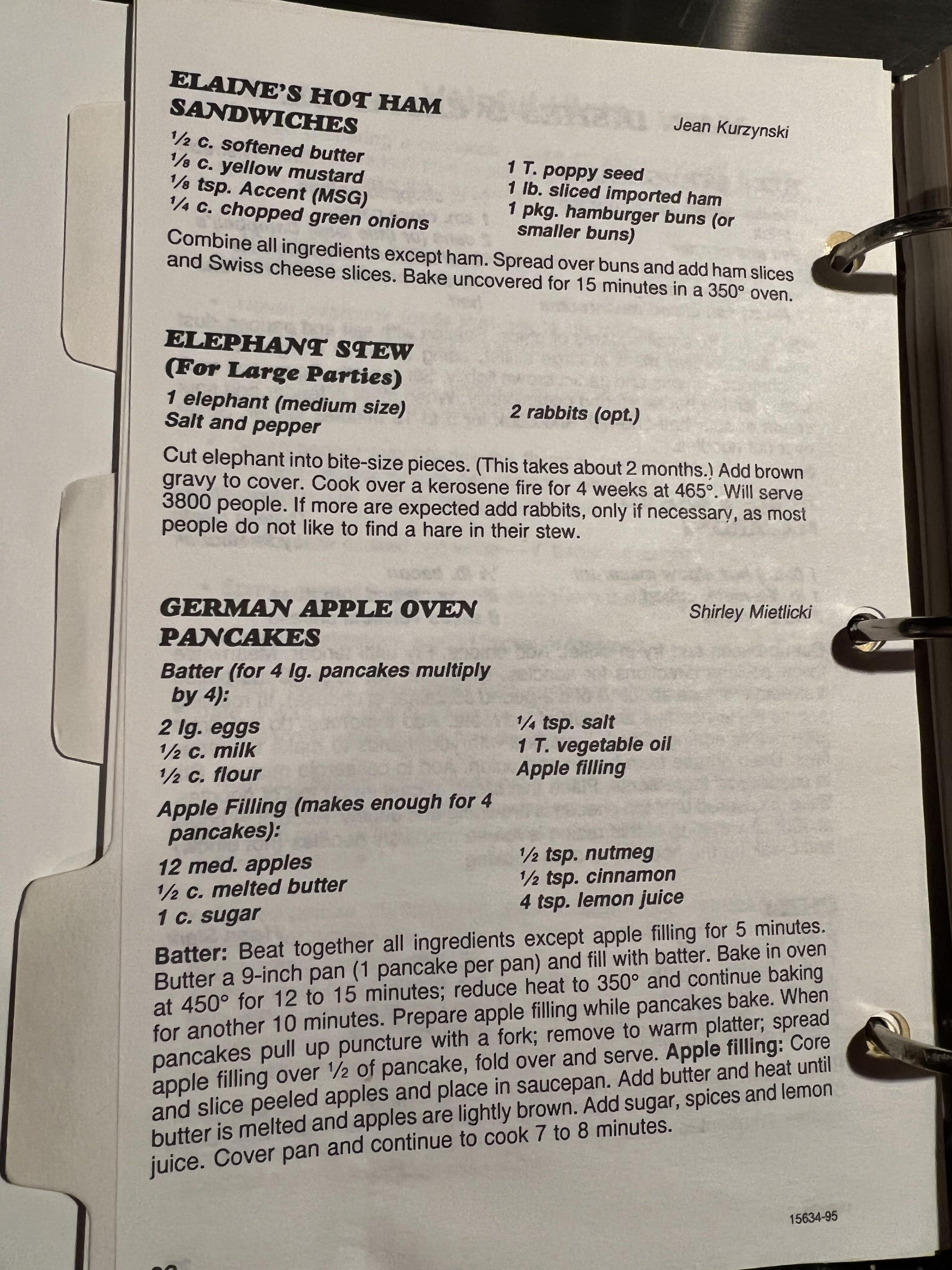 Elephant Stew Anyone know some backstory? r/Old_Recipes