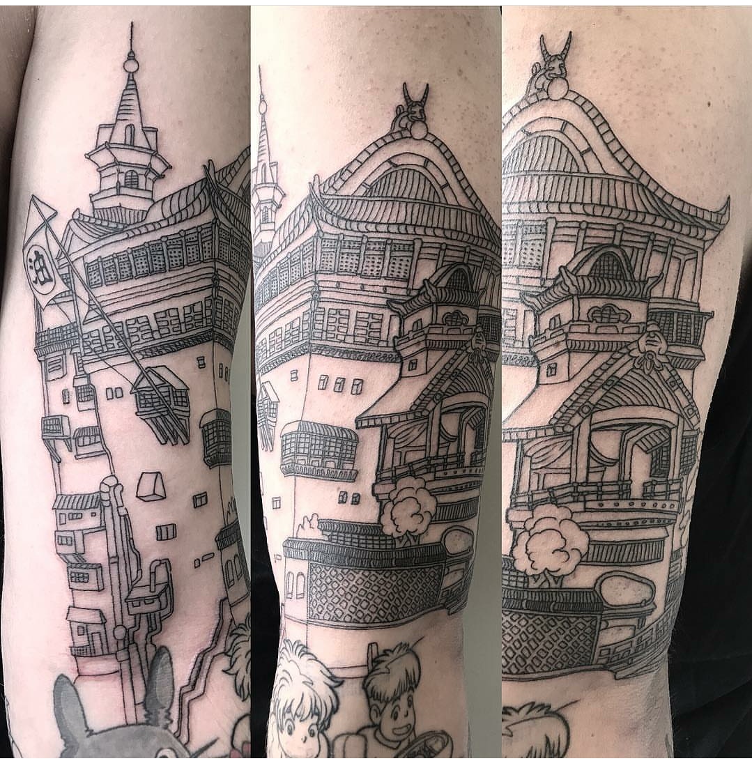 Outline of Spirited Away Bath House (Continuation of Ghibli Sleeve