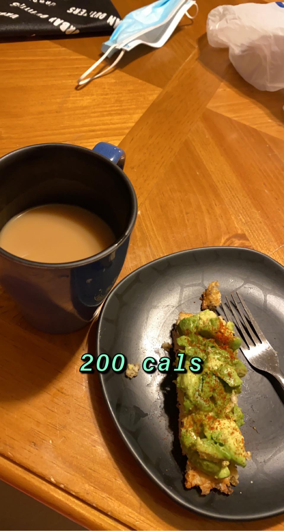 Avocado Toast and coffee with creamer r/safe_food