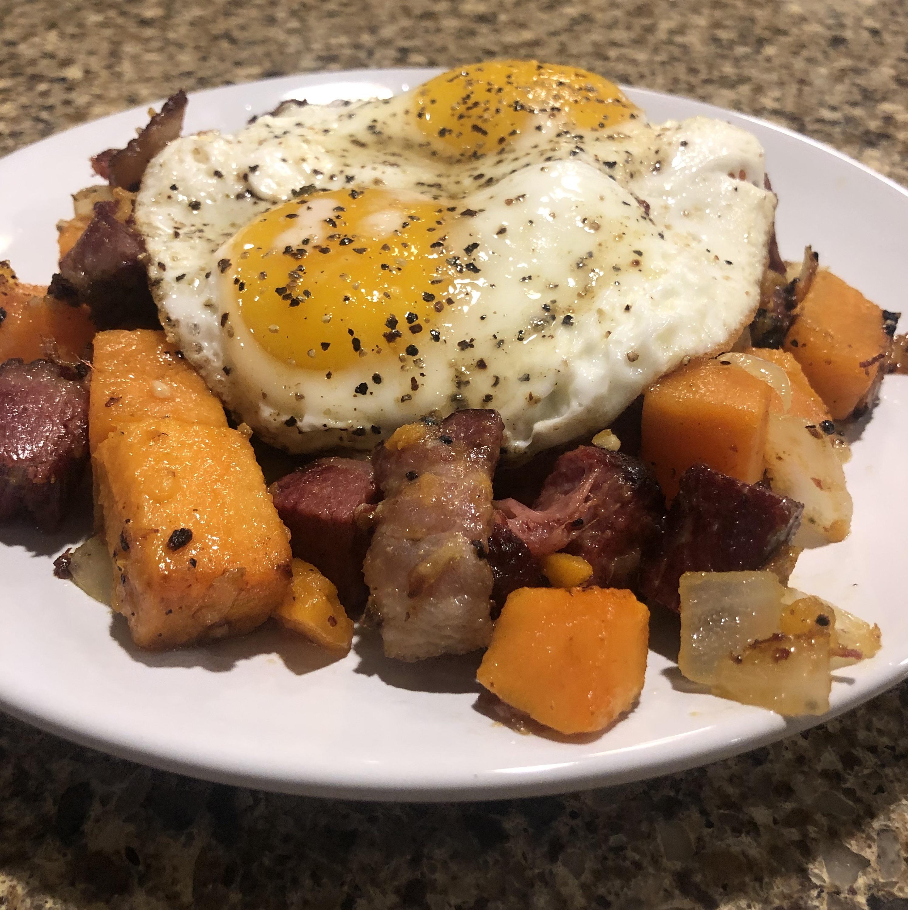 Sweet Potato Hash w/ Pastrami r/FoodPorn