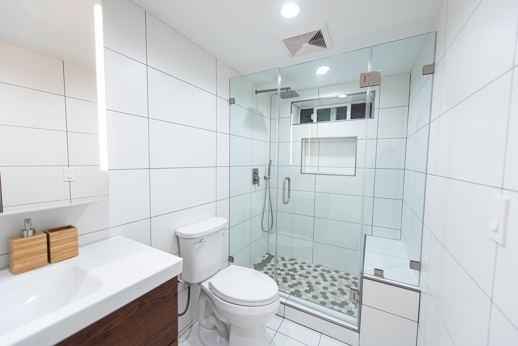 Small Modern New Construction Bathroom in SoCal