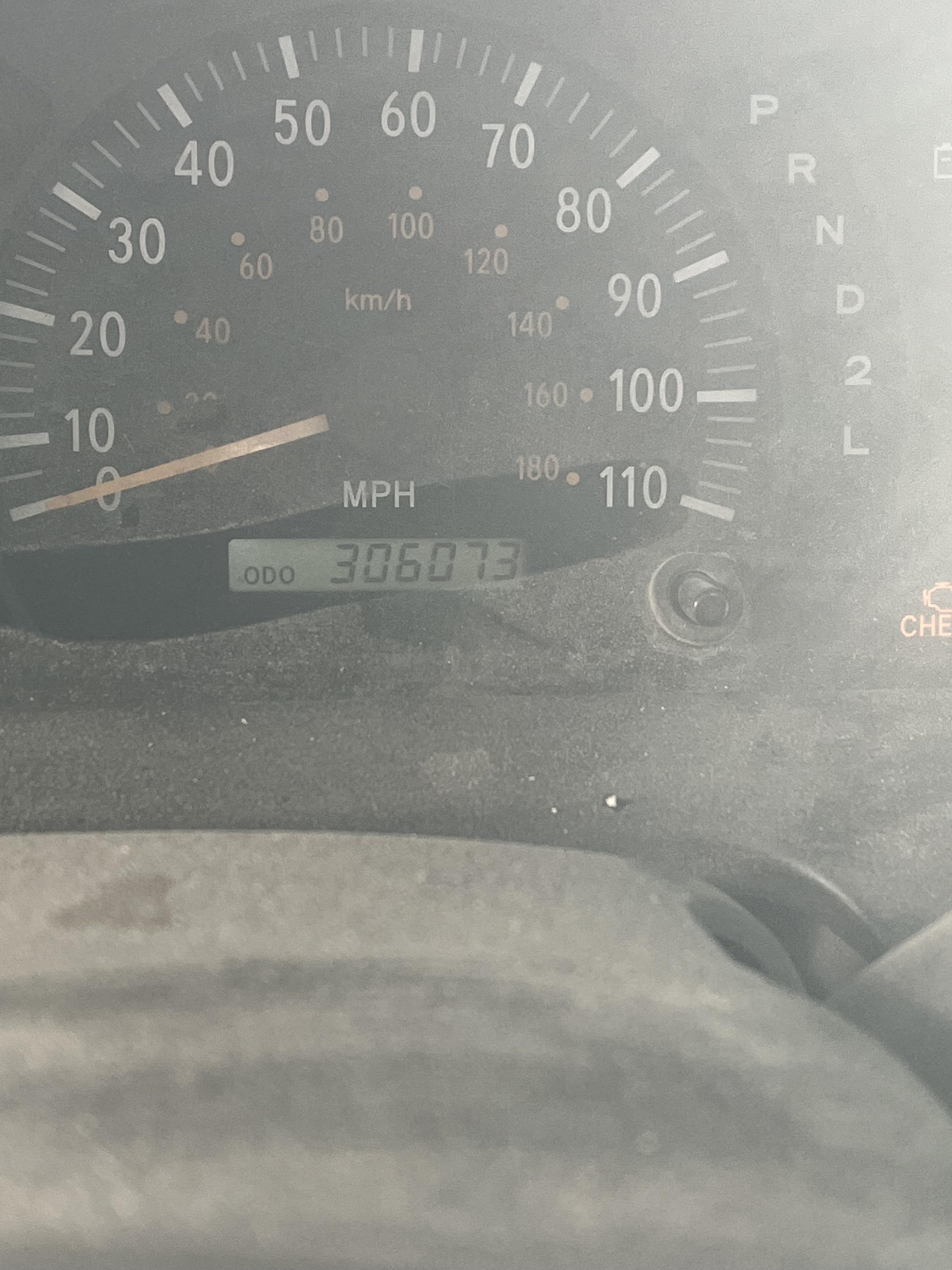 Highest mileage I’ve seen on a car so far, 2001 Toyota Tundra