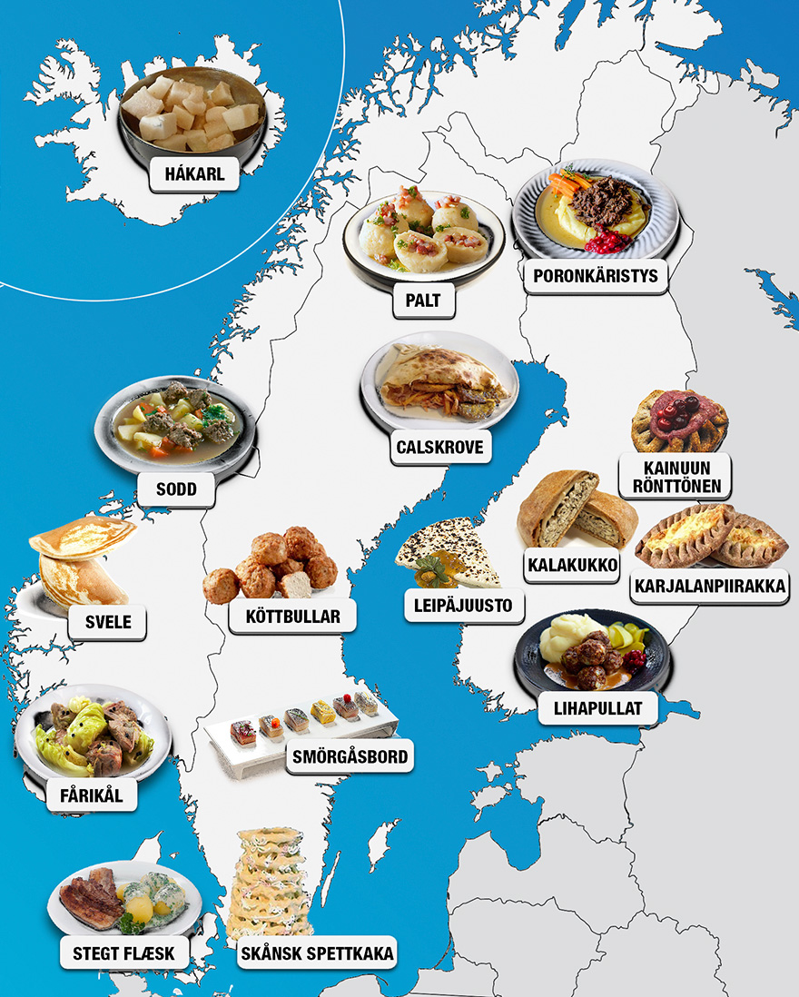 Scandinavian food r/MapPorn
