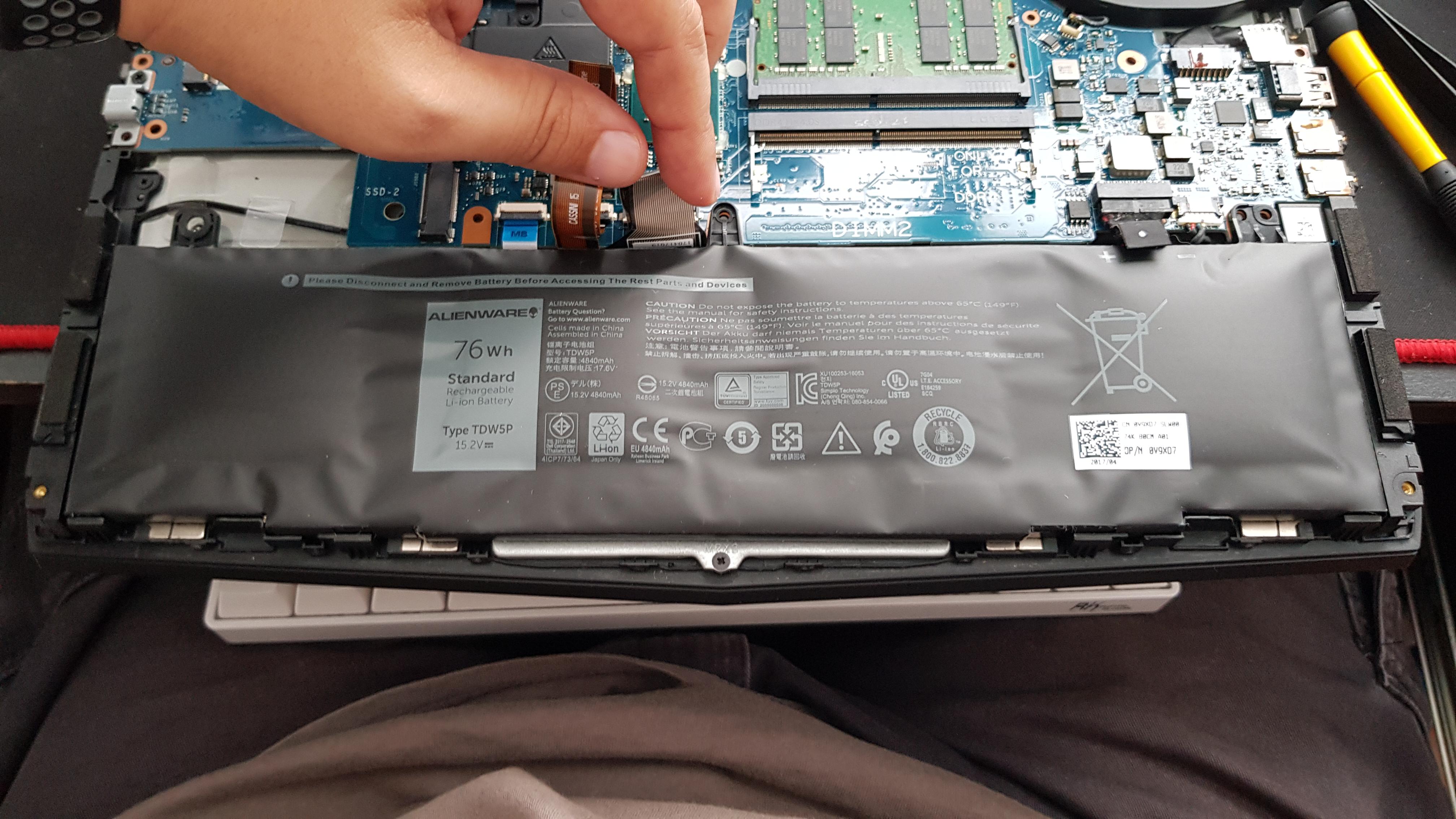 Need help with a 13R3 battery replacement. I was cleaning my laptop and