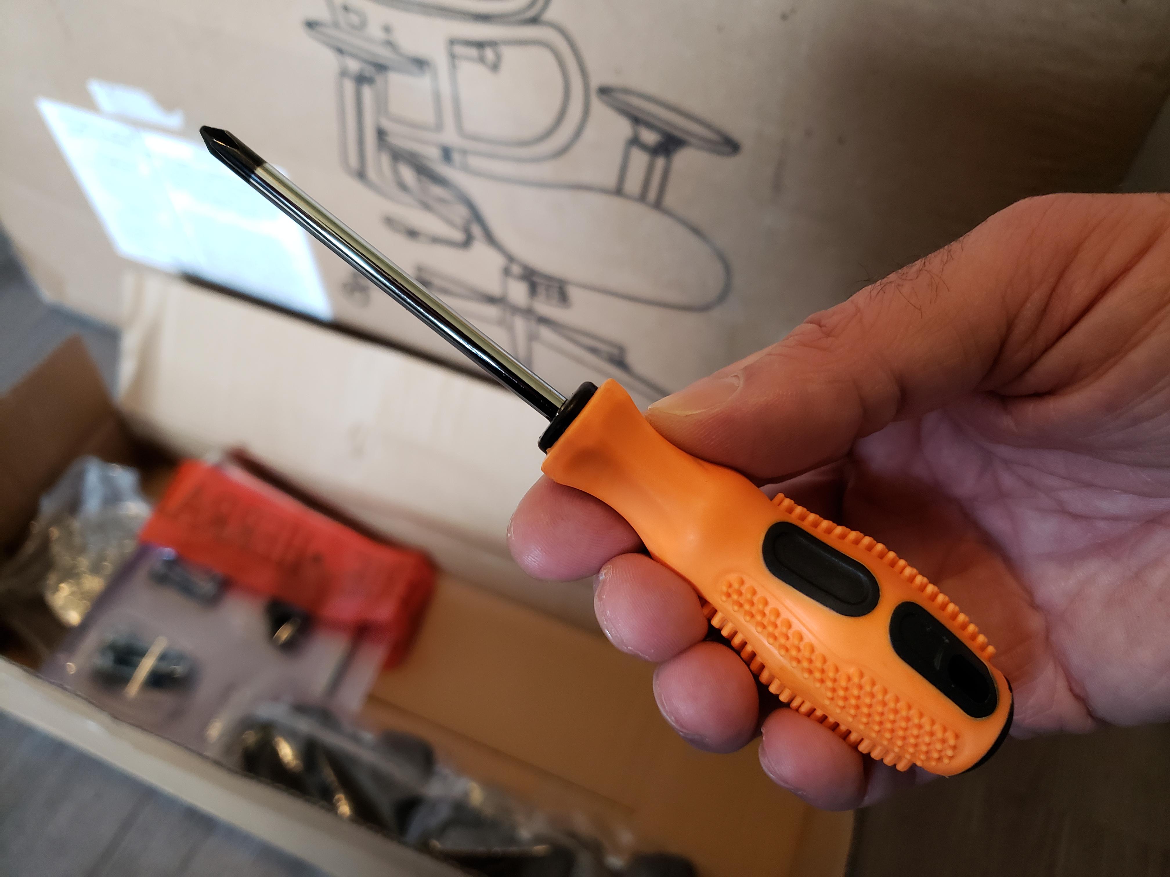 this office chair came with a real whole screwdriver for assembling r